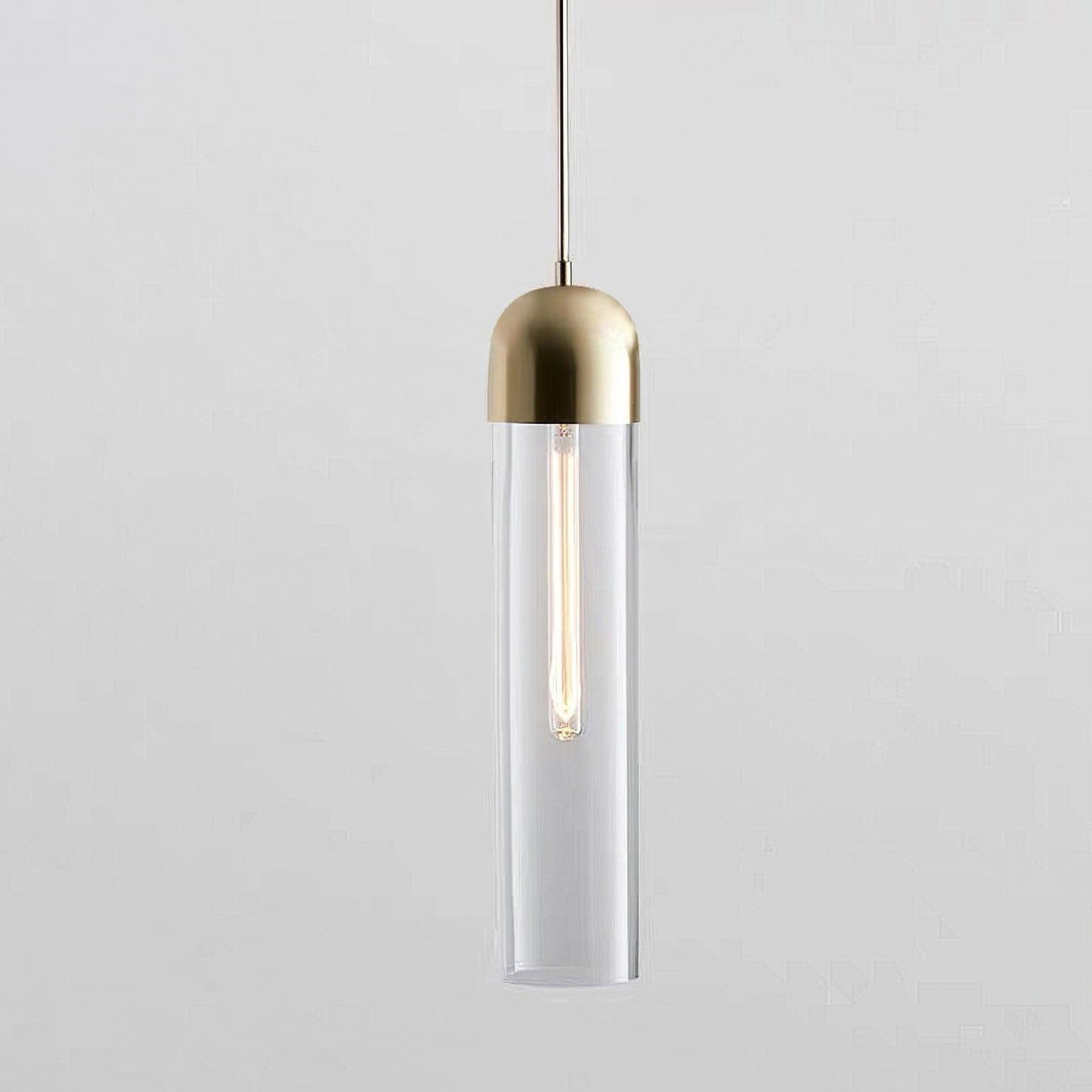 Cylindrical Glass Pendant Light Dia 10cm x H 40cm / ∅ 3.9″ x H 15.7″ / Clear Pendant light