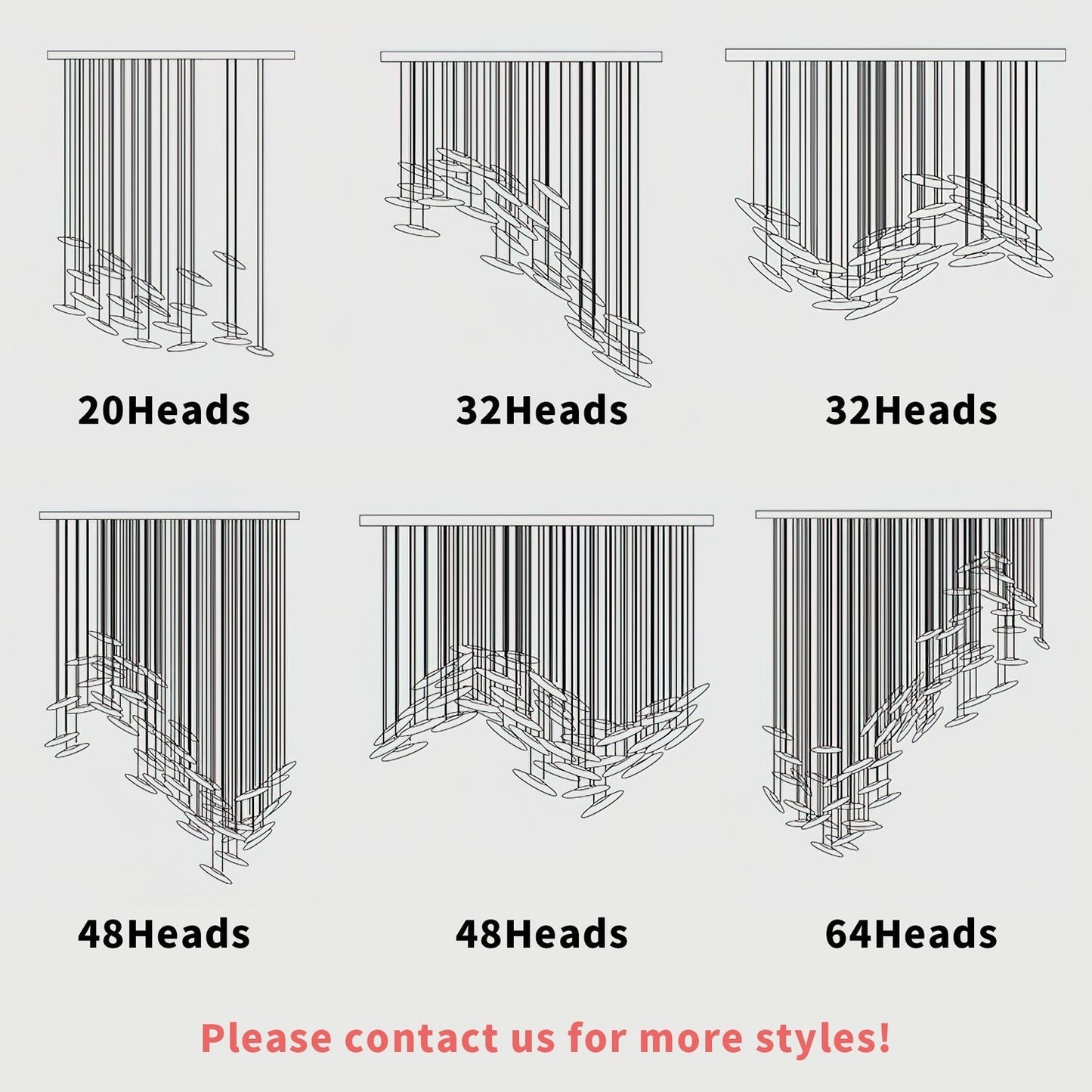 Moonlight Whispers Chandelier Support Customized Drawings / Clear & Gold / Warm Light Chandelier