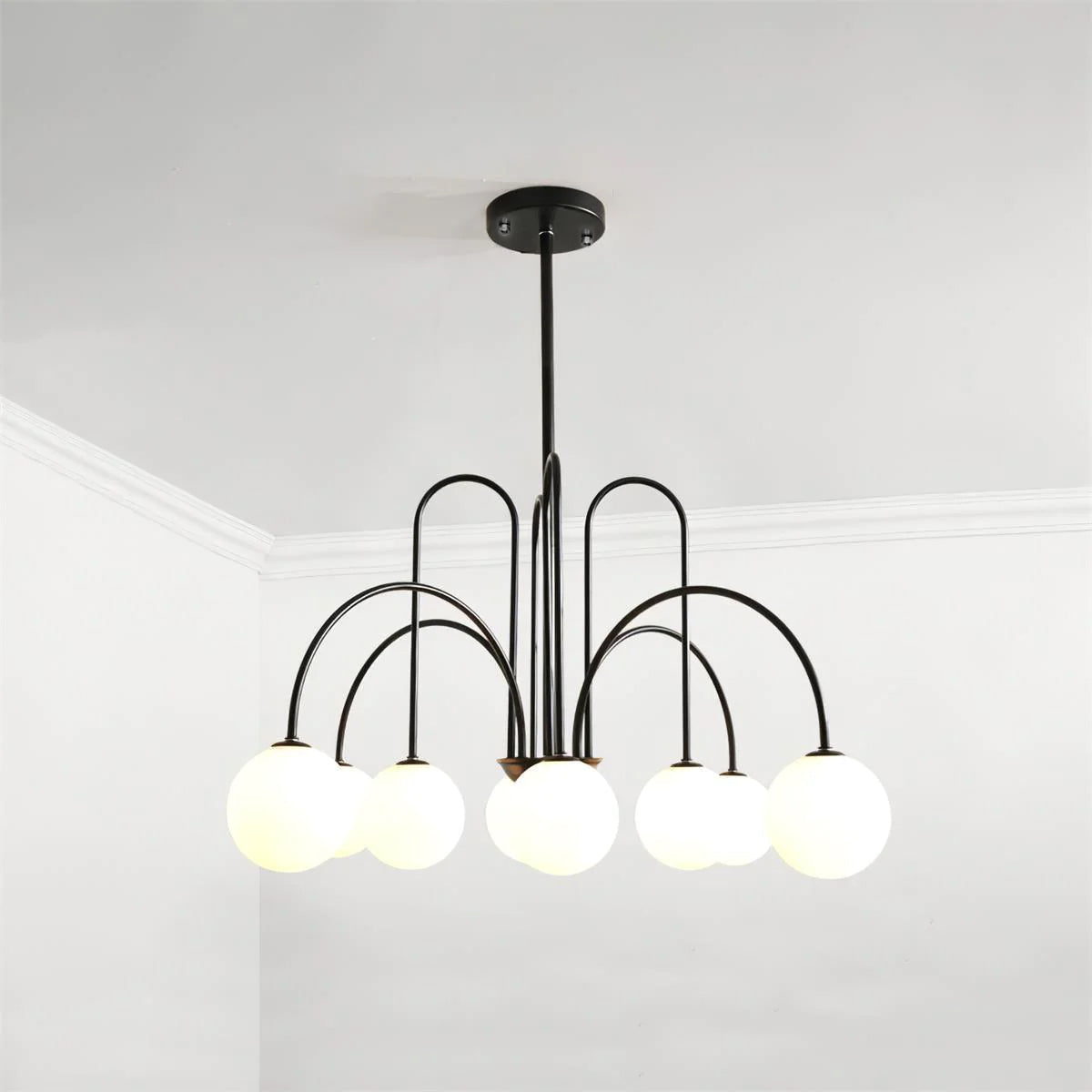 Delaney Chandelier 8 heads ∅ 38.5″ x H 31.5″ / Dia 98cm x H 80cm / Black Chandelier
