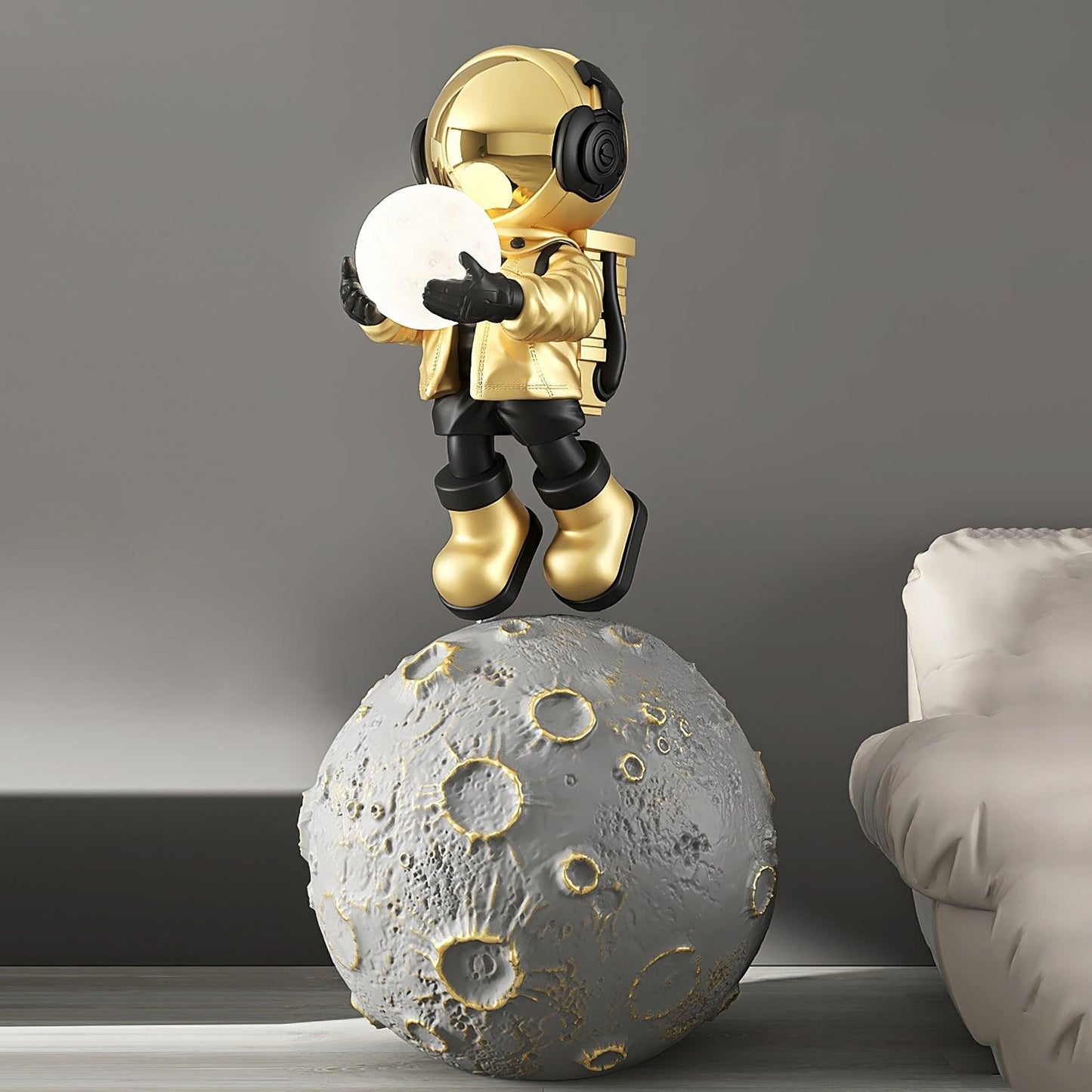 Diver Astronaut Built-in Battery Floor Lamp ∅ 19.6″ x H 47.2″/ Dia 50cm x H 120cm / Gold / Touch Floor lamp