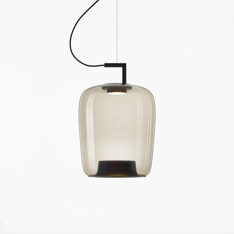 Doppelte Pendant Lamp Model C ∅ 14.2″ x H 20.5″ / Dia 36cm x H 52cm / Black & Light Grey / Warm Light Pendant light