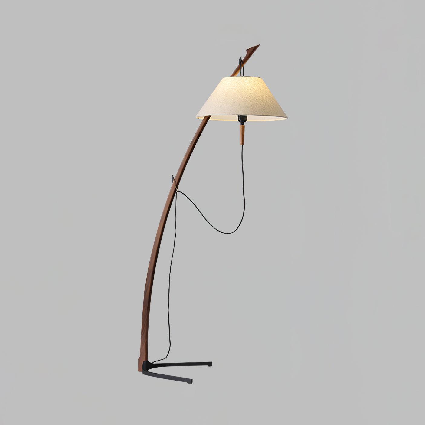 Dornstab Floor Lamp ∅ 18.5″ x H 66.9″ / Dia 47cm x H 170cm / Walnut colour & White fabric / US Plug Floor lamp
