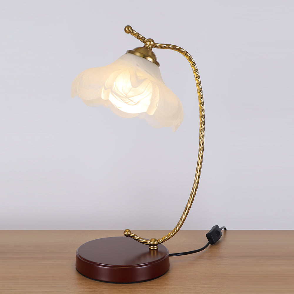 Dotty Table Lamp Dia 18cm x H 45cm / ∅ 7.1″ x H 17.7″ / Model C Matte white & Walnut color / US Plug Table lamp