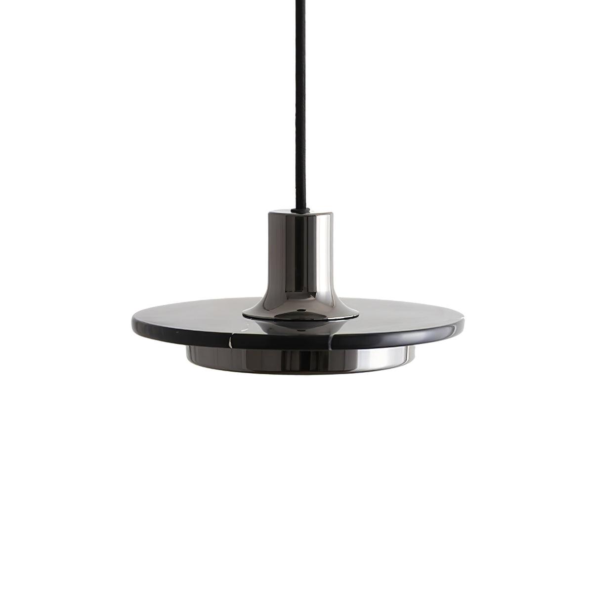 Double Circle Pendant Light ∅ 7.9″ x H 3.5″ / Dia 20cm x H 9m / Black & Black Marble / Warm Light Pendant light