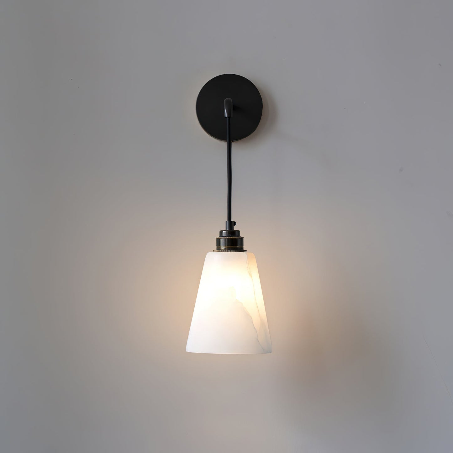 Droplet Alabaster Wall Lamp ∅ 4.9″ x H 5.5″ / Black Wall lamp
