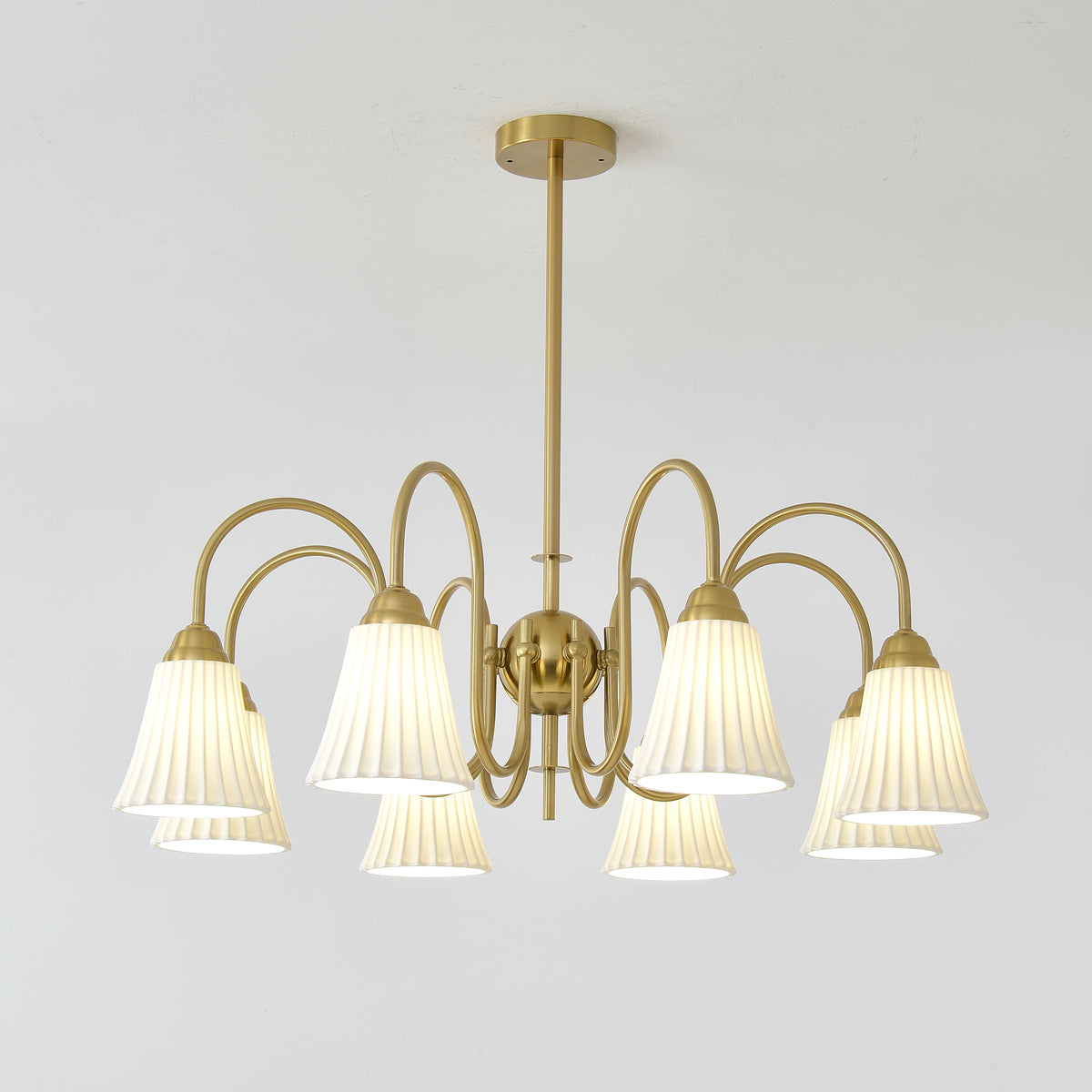 Esther Chandelier 8 heads ∅ 33.5″ x H 18.9″ / Dia 85cm x H 48cm / Copper plated Chandelier