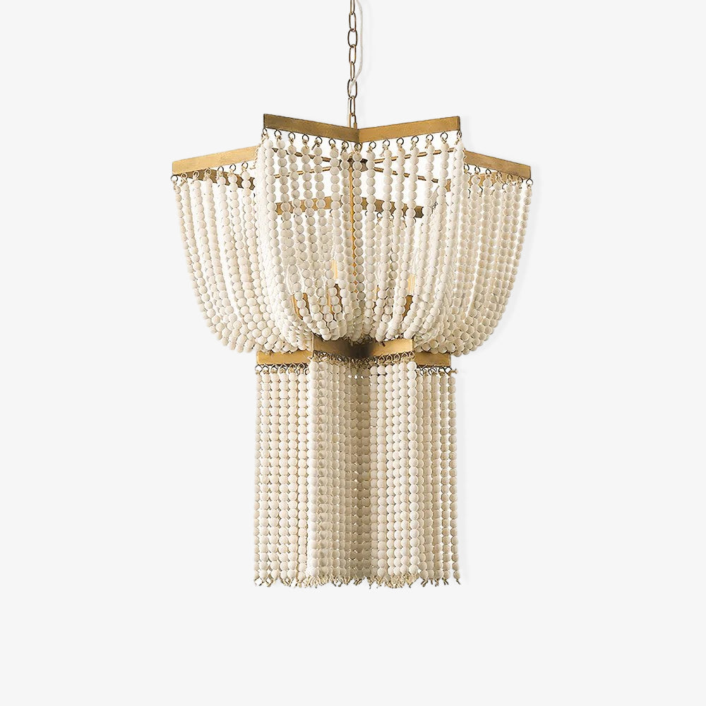 Estrella Chandelier Φ 24″ x H 31.9″ / Dia 61cm x H 81cm / Gold + Old White Chandelier