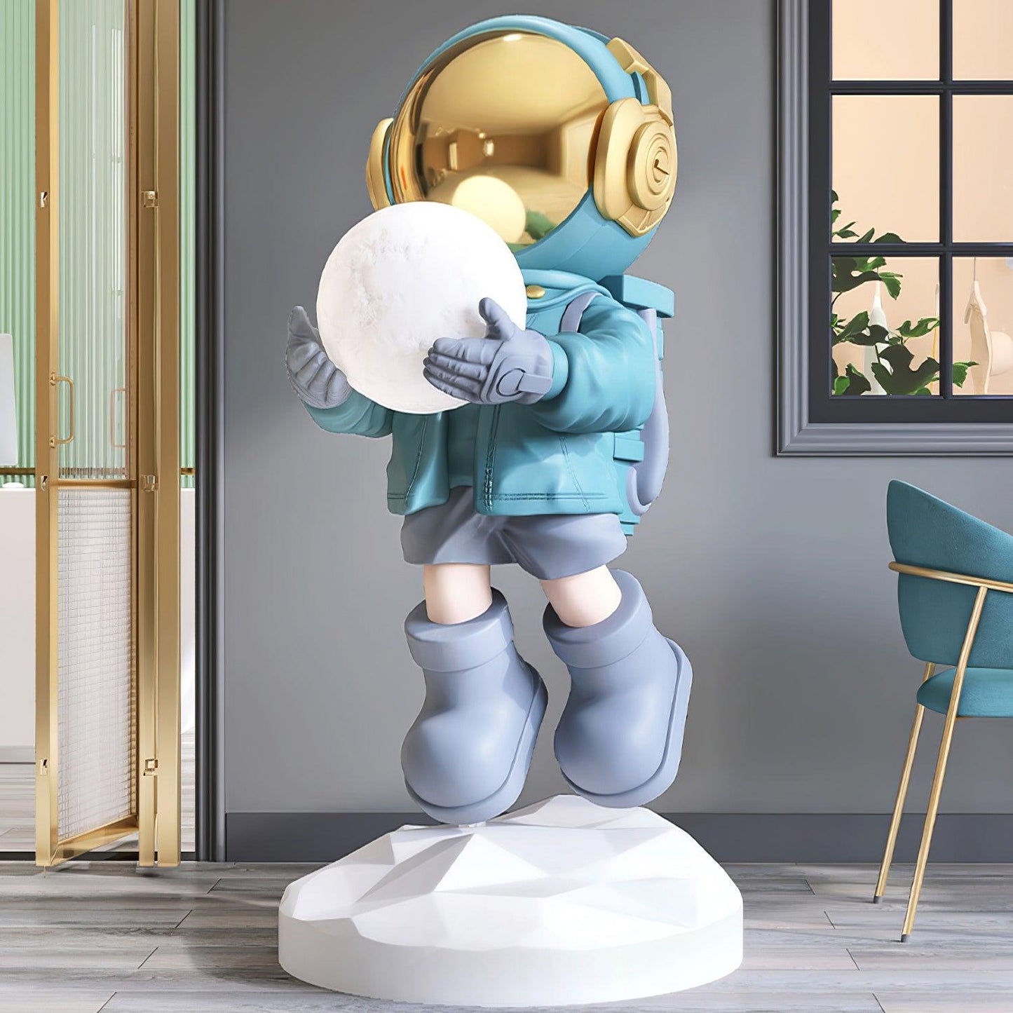 Fantasy Astronaut Built-in Battery Floor Light ∅ 15.7″ x H 31.4″/ Dia 40cm x H 80cm / Blue Floor lamp