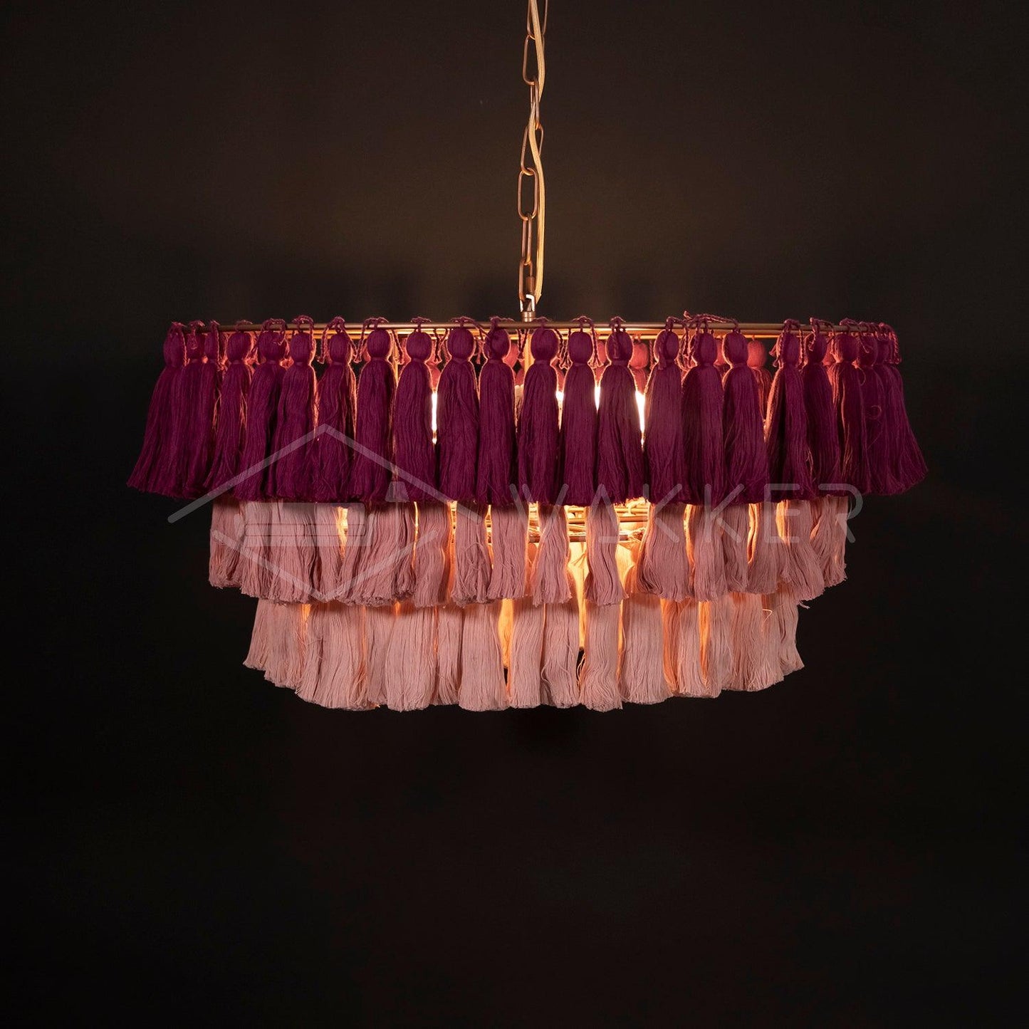 Fela Tassel Chandelier ∅ 25.6″ x 15″ / Dia 65cm x H 38cm / Fuchsia & Pink Chandelier