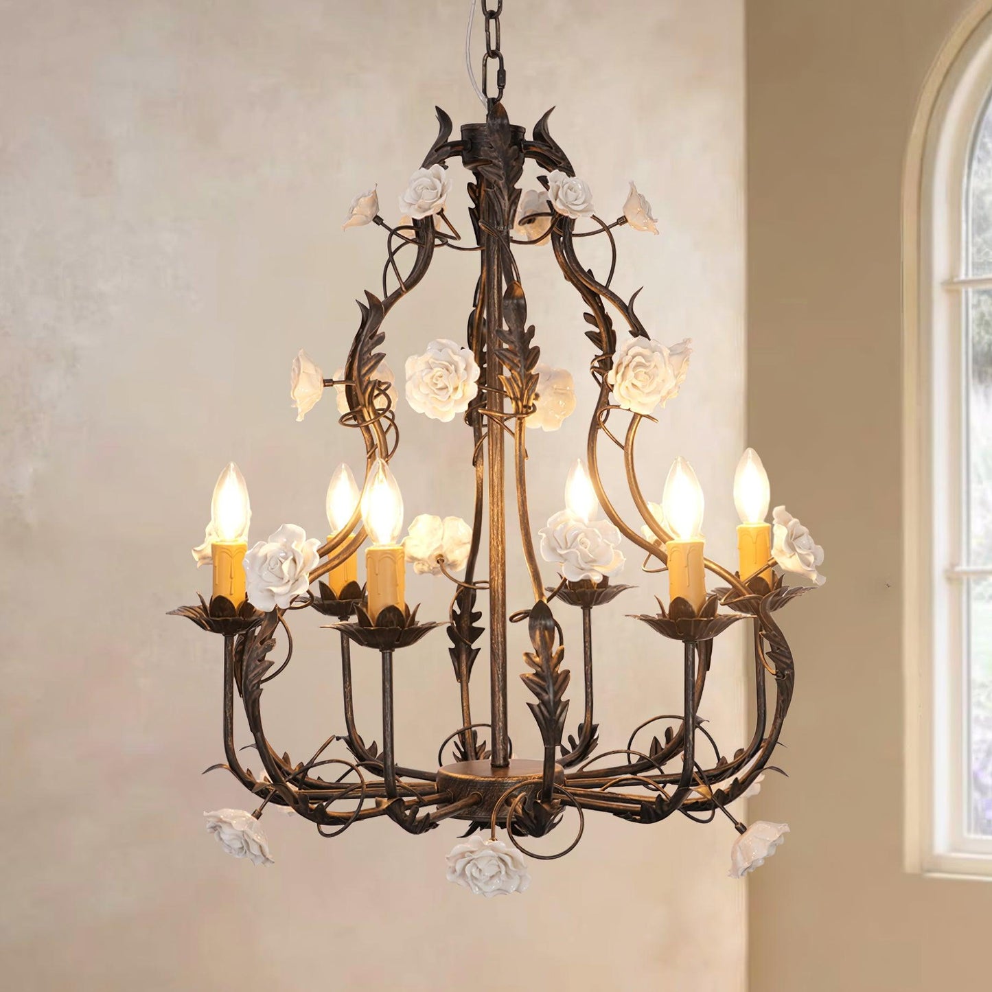 Florentine Rose Garden Chandelier Chandelier