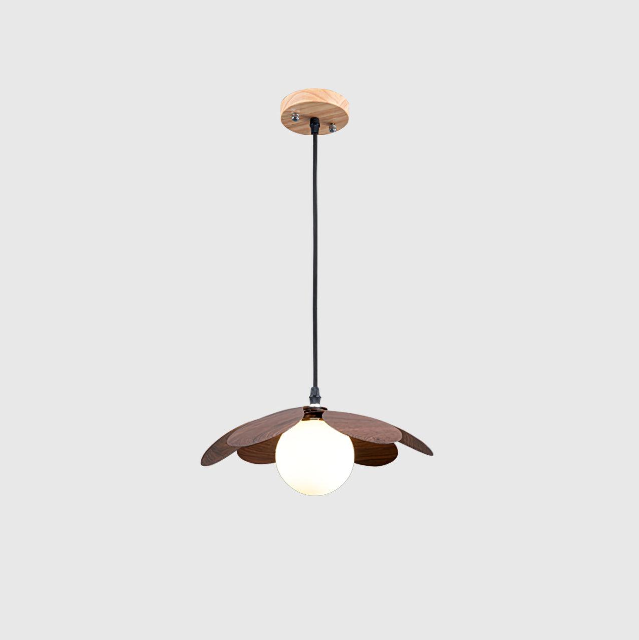 Fleur Petals Pendant Lamp ∅ 11.8″ x H 5.1″/ Dia 30cm x H 13cm / Walnut Pendant light