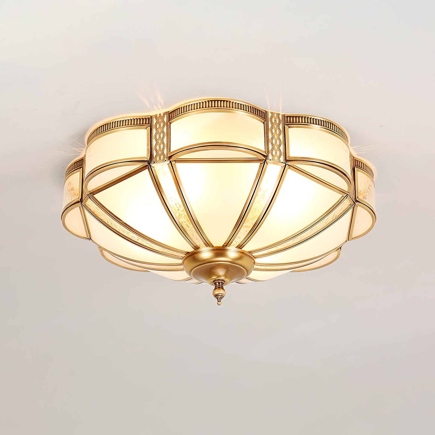 Floral Brass Ceiling Lamp Model A ∅ 23.6″ x H 7.1″ / Brass Floor lamp