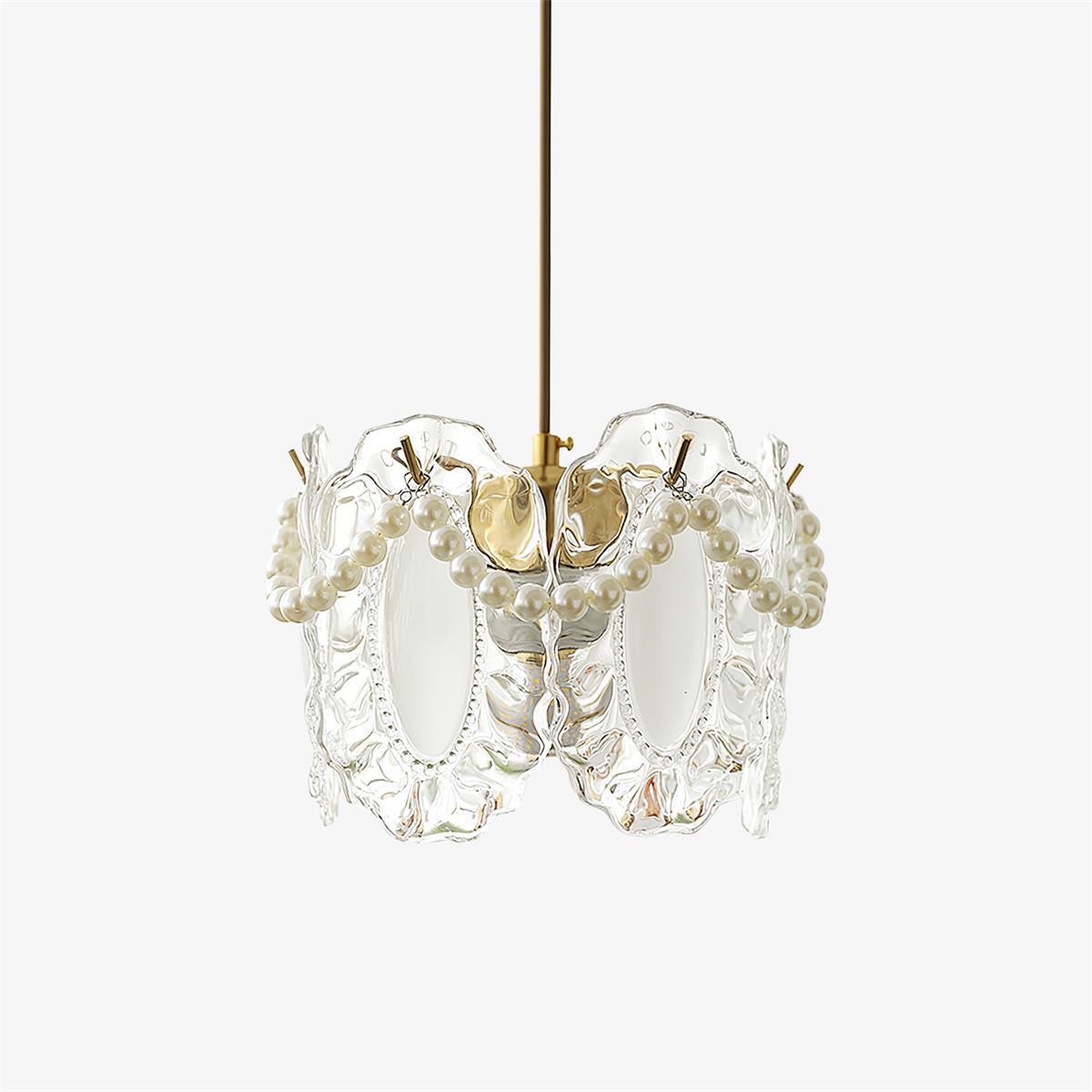 Floral Glass Pendant Lamp ∅ 7.9″ x H 7.9″ / Dia 20cm x H 20cm / Clear Pendant light