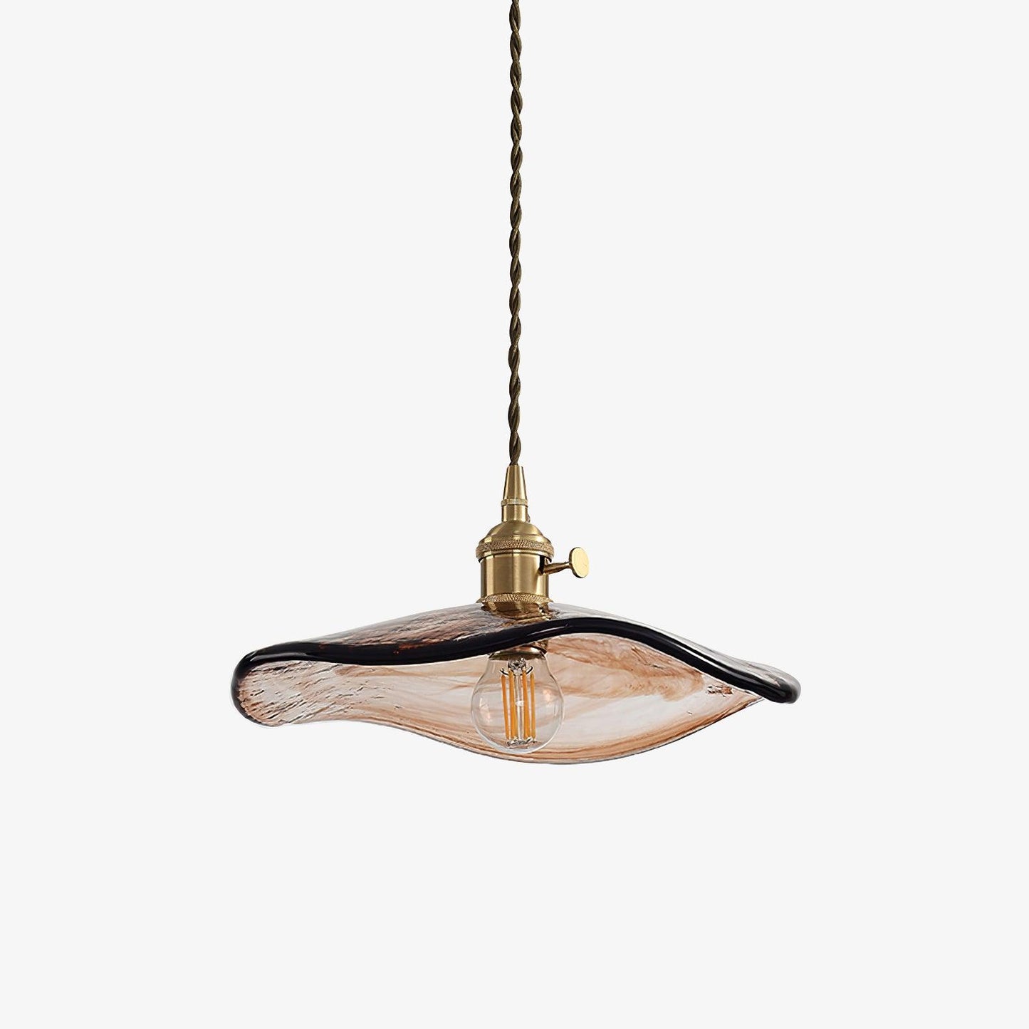 Flower Petal Glass Pendant Light ∅ 10.6″ x H 4.9″ / Dia 27cm x H 12.5cm / Brown Pendant light