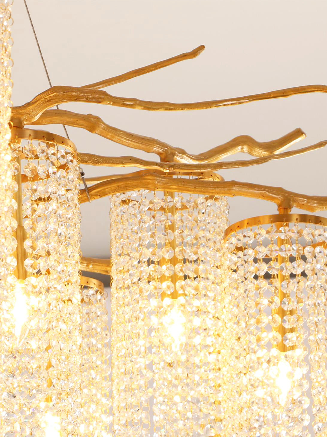 Forest Dawn Brass Chandelier L 63″ x W 31.5″ x H 17.7″ / Brass Chandelier