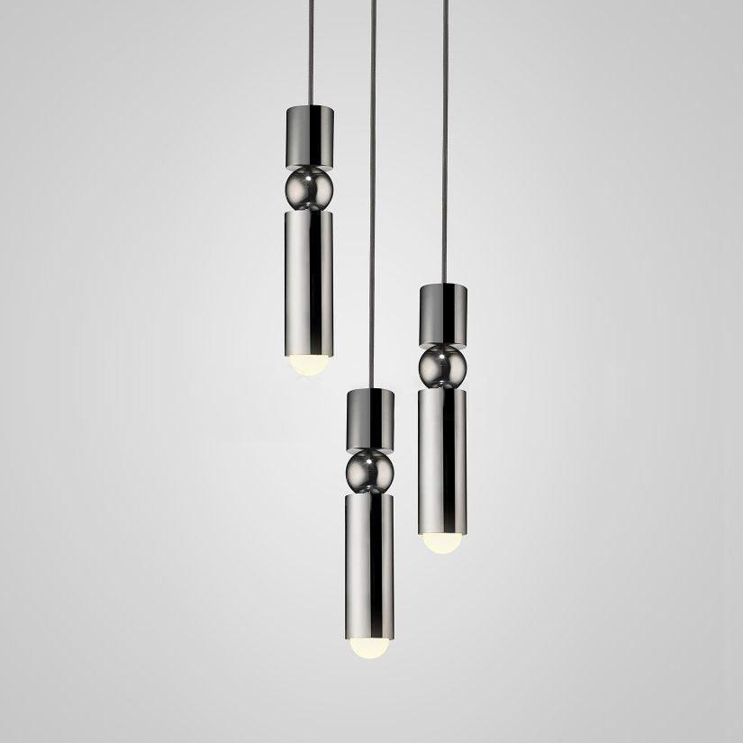 Fulcrum Pendant Light 3heads ∅ 11.8″ x H 59″ / Dia 30cm x H 150cm / Chrome Pendant light