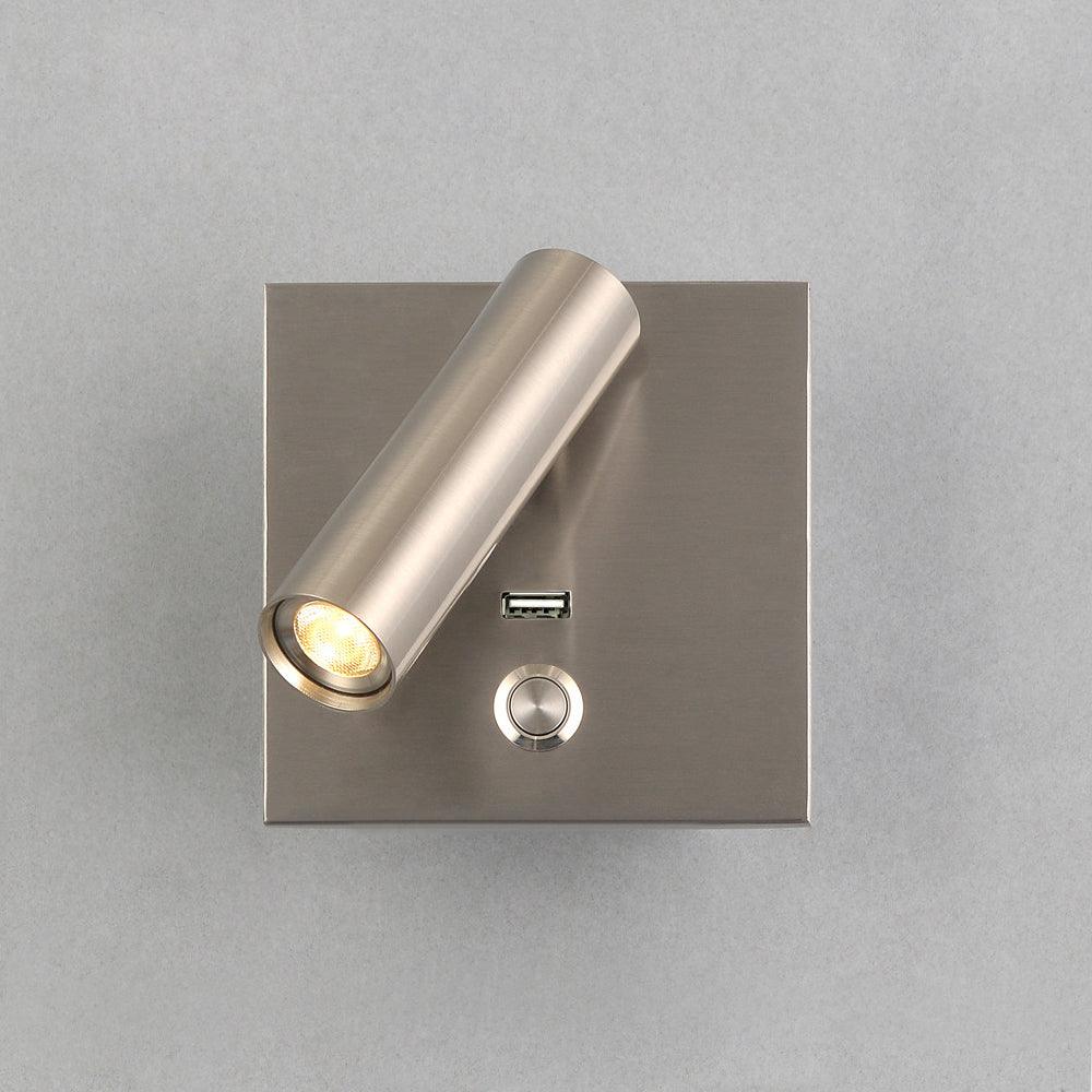 Black Bedside USB Wall Light ∅ 4.3″ x H 4.3″ / Dia 11cm x H 11cm / Nickel 1001 Wall lamp