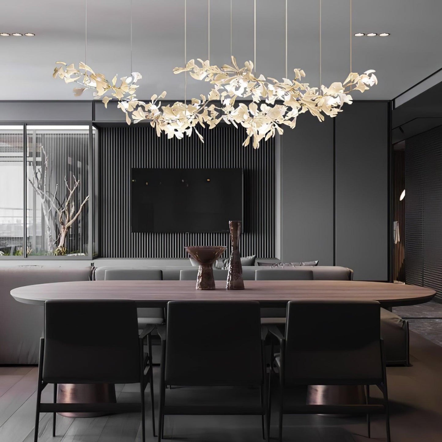 Double Layer Combination Gingko Chandelier Chandelier