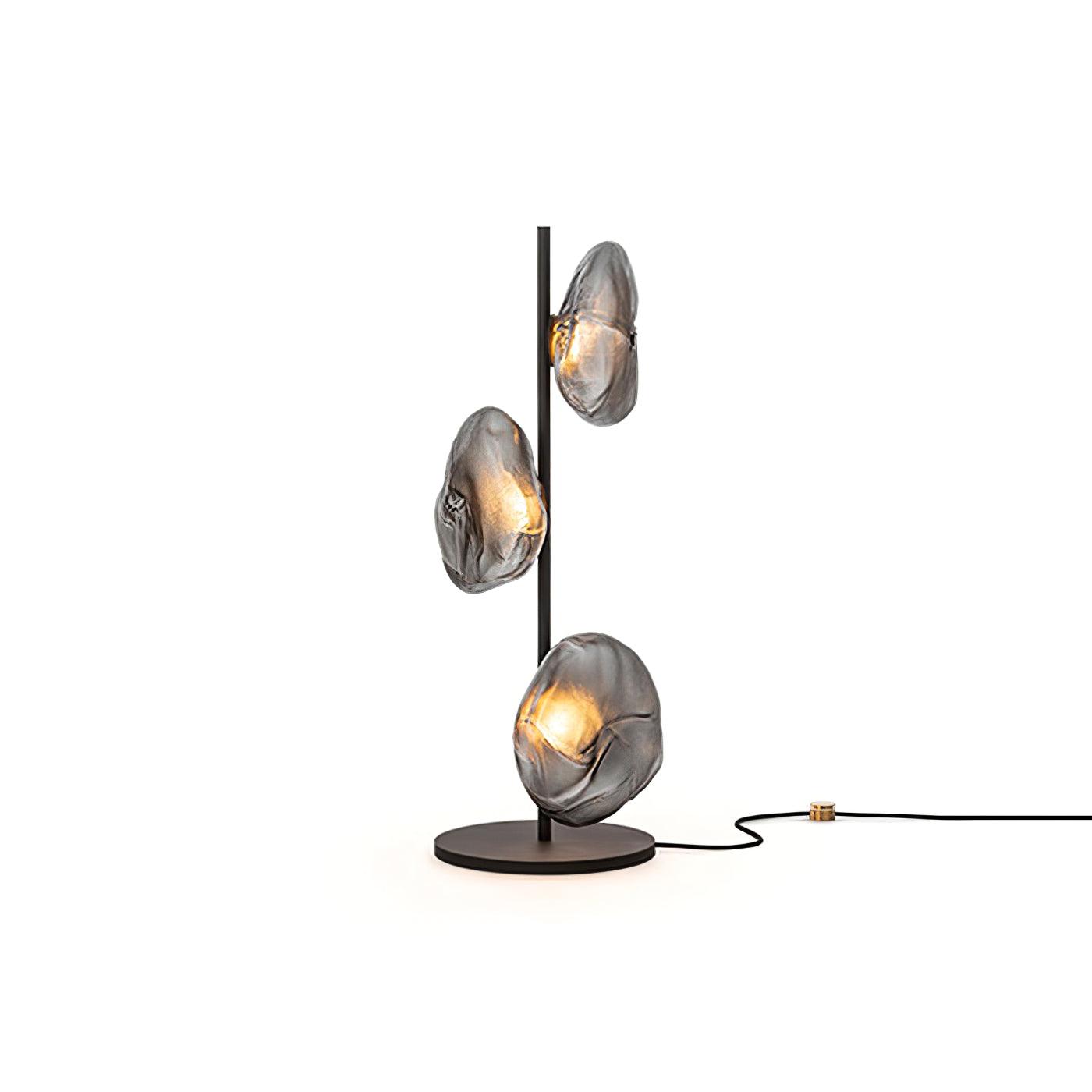 Glass Petals Table Lamp ∅ 13.8″ x H 35.4″ / Dia 35cm x H 90cm / Black + Smoke gray / US plug Table lamp
