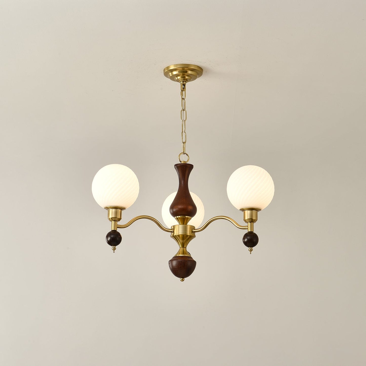 Globe Orb Wood Chandelier Chandelier