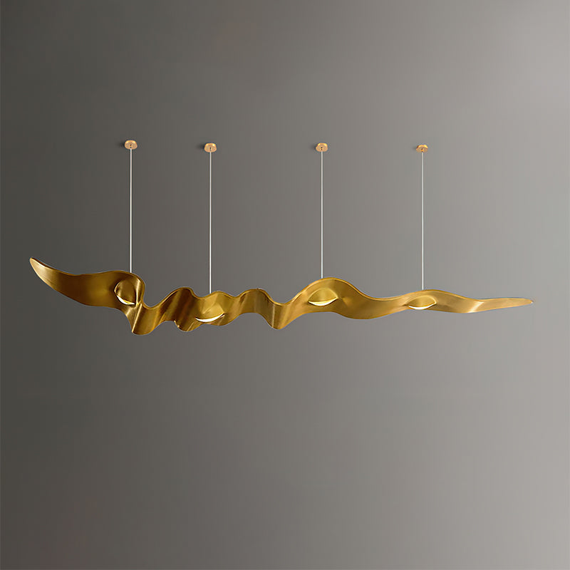 Gold Ribbon Chandelier ∅ 102.4″ x H 59″ / Dia 260cm x H 150cm / Gold / Warm Light Pendant light