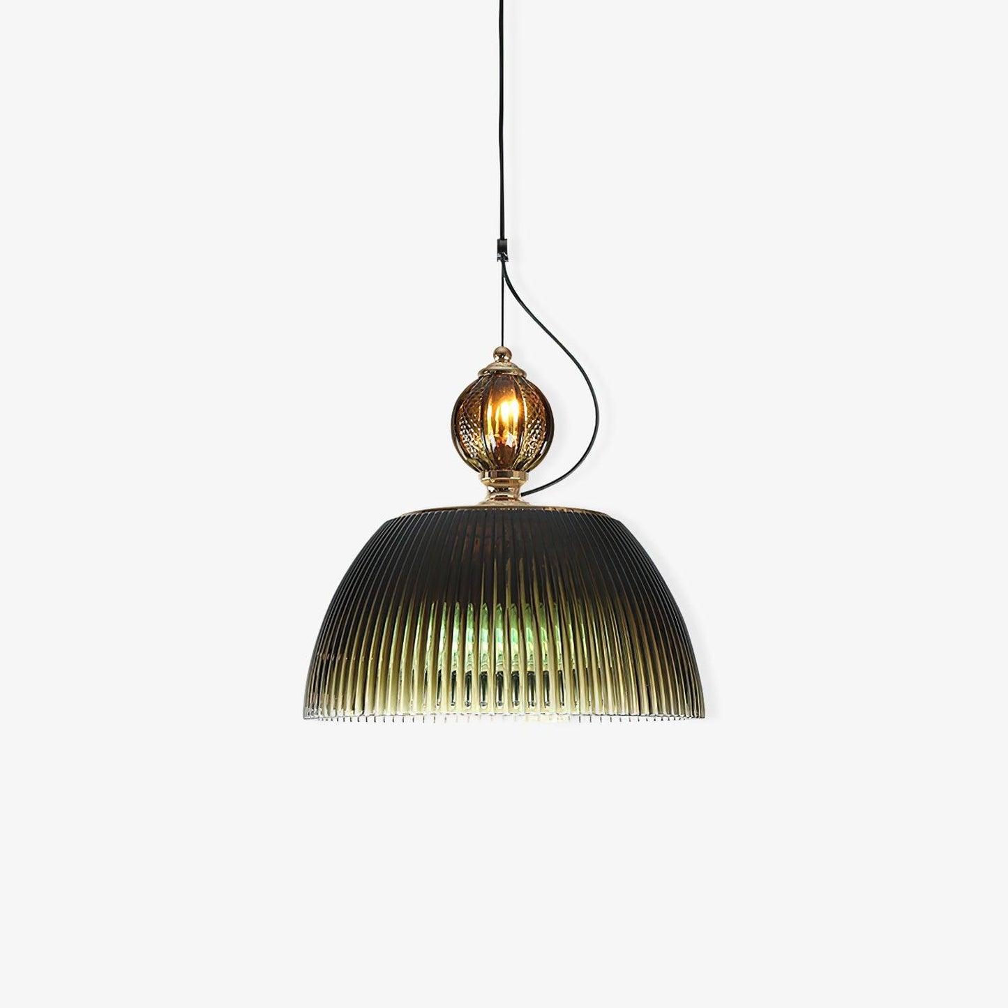 Green Glass Bowl Pendant Lamp ∅ 12.6″ x H 5.9″ / Dia 32cm x H 15cm / Dark green Pendant light