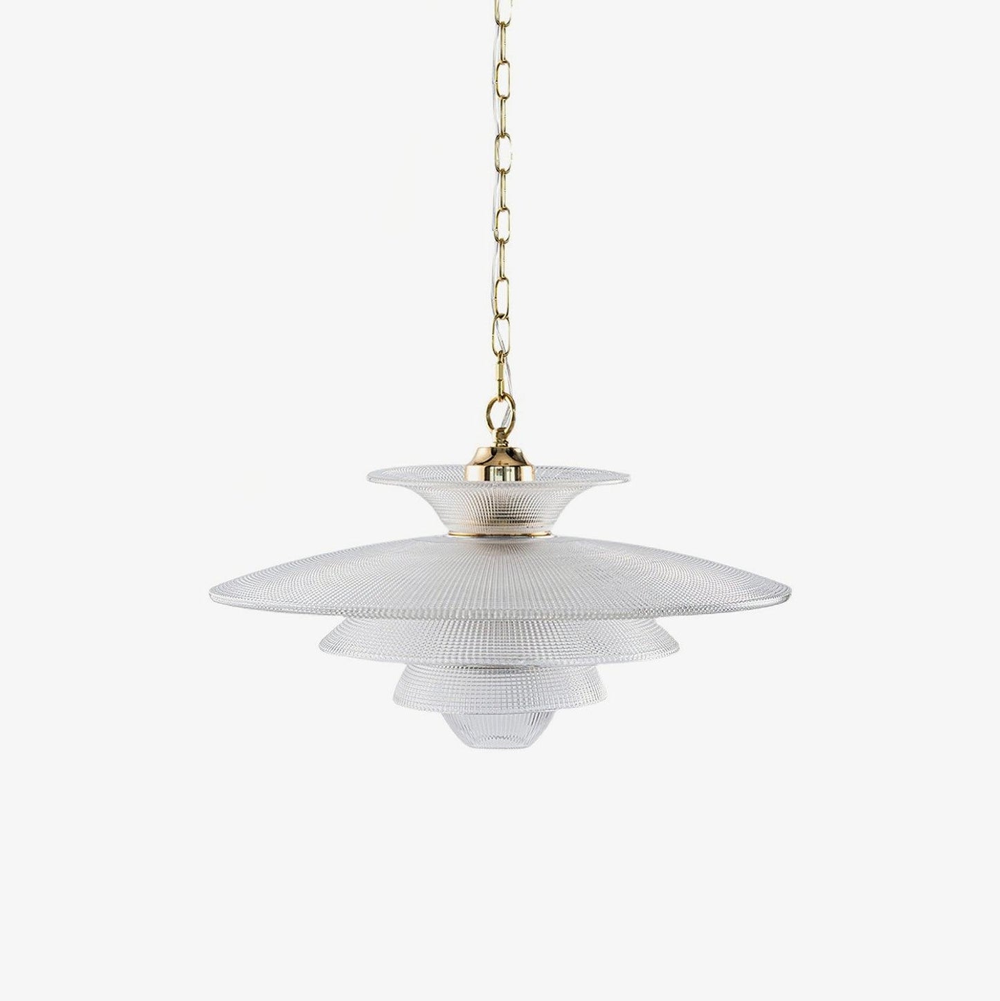Grid Glass Pendant Light ∅ 18.9″ x H 9.1″ / Dia 48cm x H 23cm / Gold & Clear Pendant light
