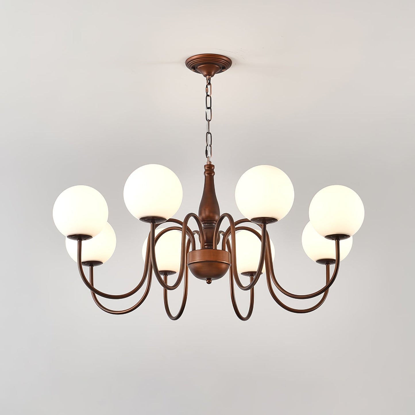 Grove Balls Chandelier 8 heads ∅ 35.4″ x H 15.7″ / Reddish brown Chandelier