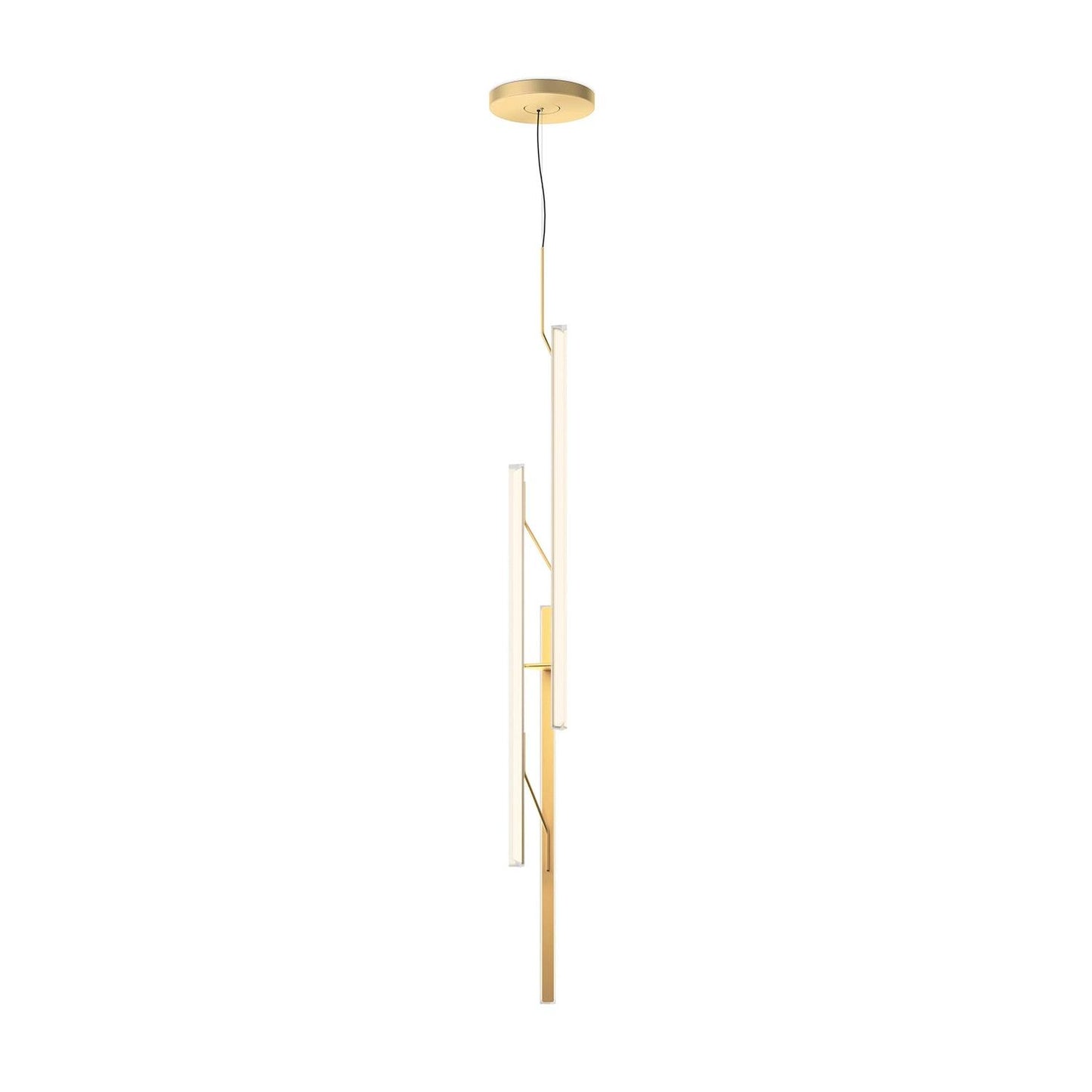 Halo Jewel Straight Pendant Light ∅ 11.8″ x H 55.1″ / Dia 30cm x H 140cm / Gold / Warm Light Pendant light
