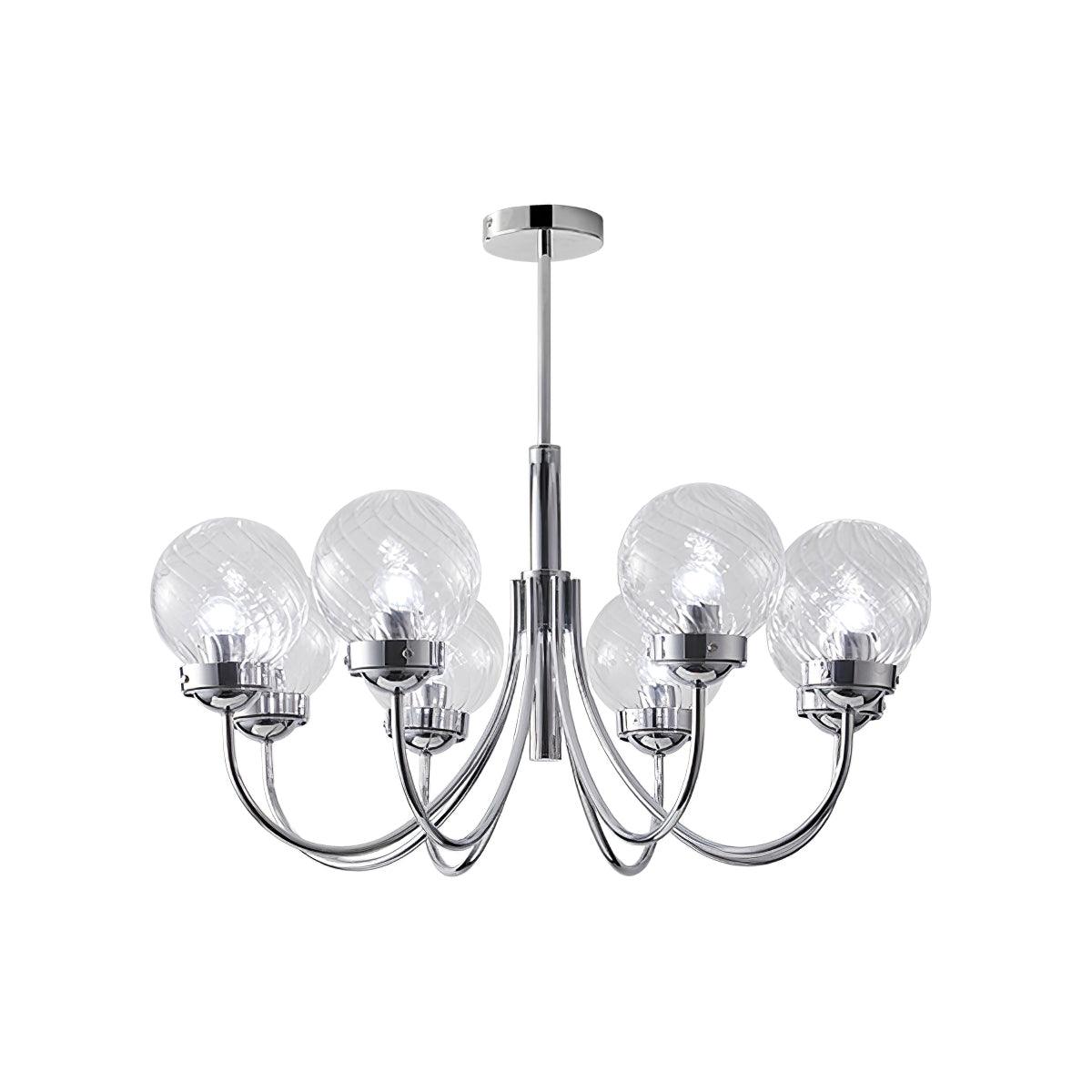 Hamilton Chandelier 8 heads ∅ 31.5″ x H 12.6″ / Dia 80cm x H 32cm / Chrome Chandelier