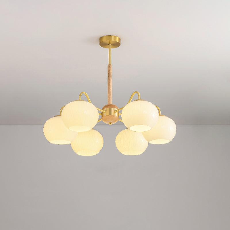 Hans Bergstrom Chandelier 6 heads ∅ 27.6″ x H 15″ / Dia 70cm x H 38cm / Brass&Ash Chandelier