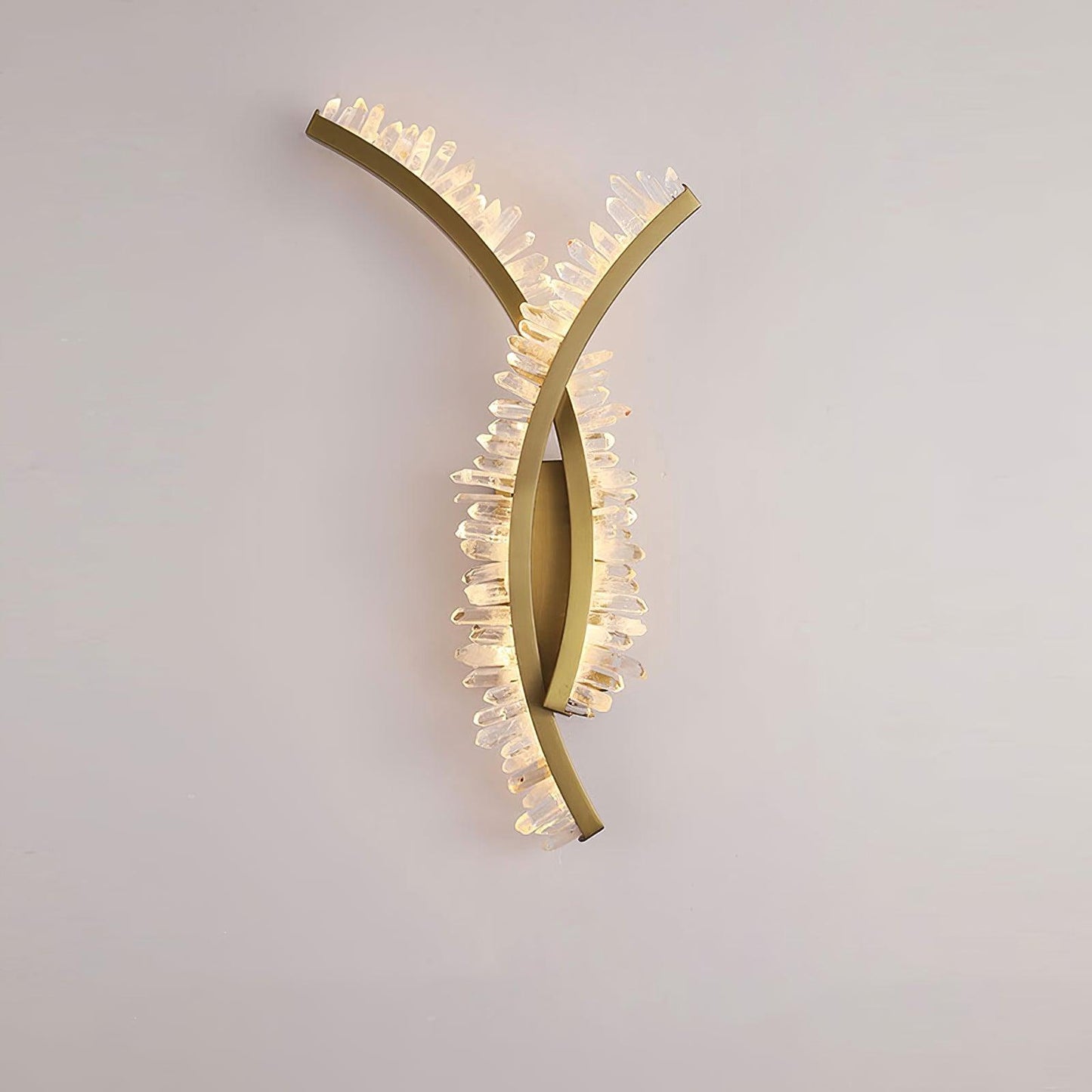 Hayes Wall Light ∅ 6.6″ x H 19.2″ / Dia 17cm x H 49cm(Power: ~30W) / Gold & Clear / Warm White Wall lamp