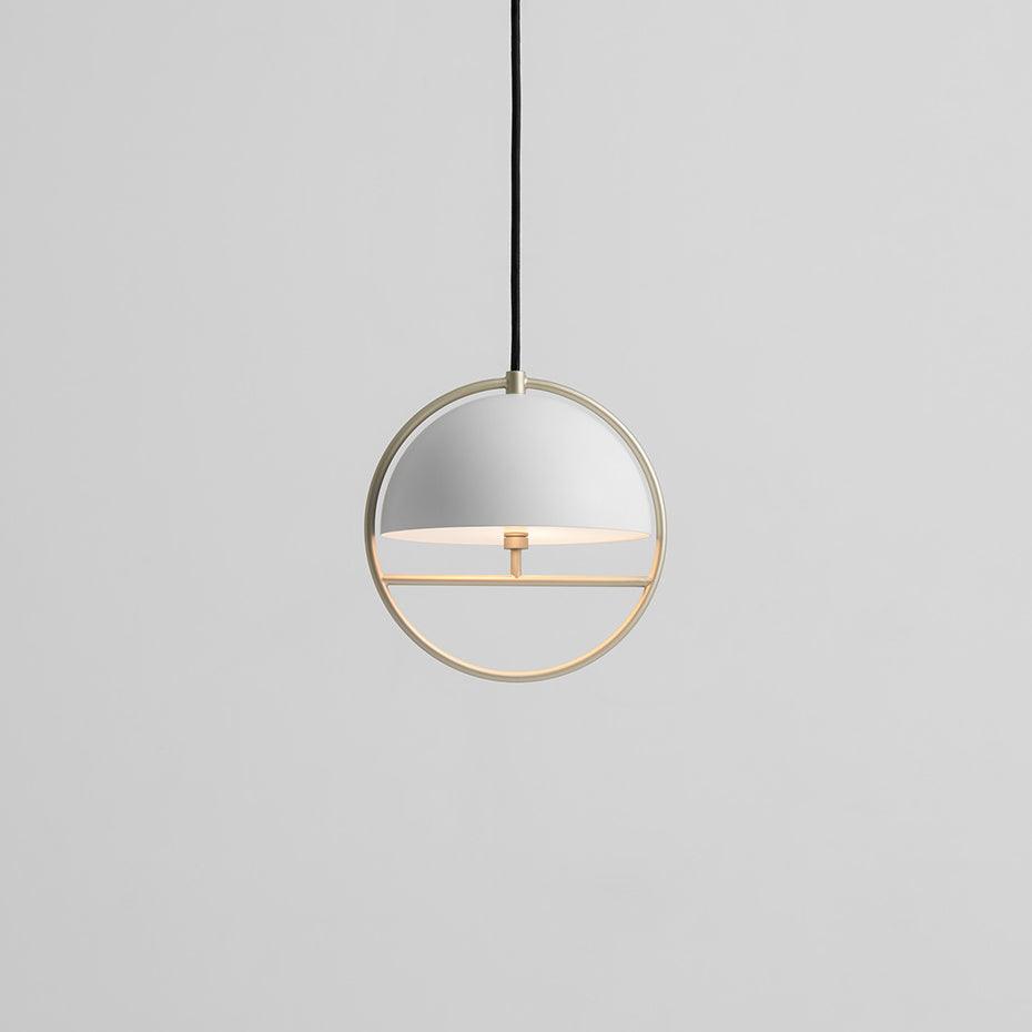 Huan Pendant Lamp ∅ 7.8″ x H 8.8″ / Dia 20cm x H 22.6cm / Gold + White Pendant light