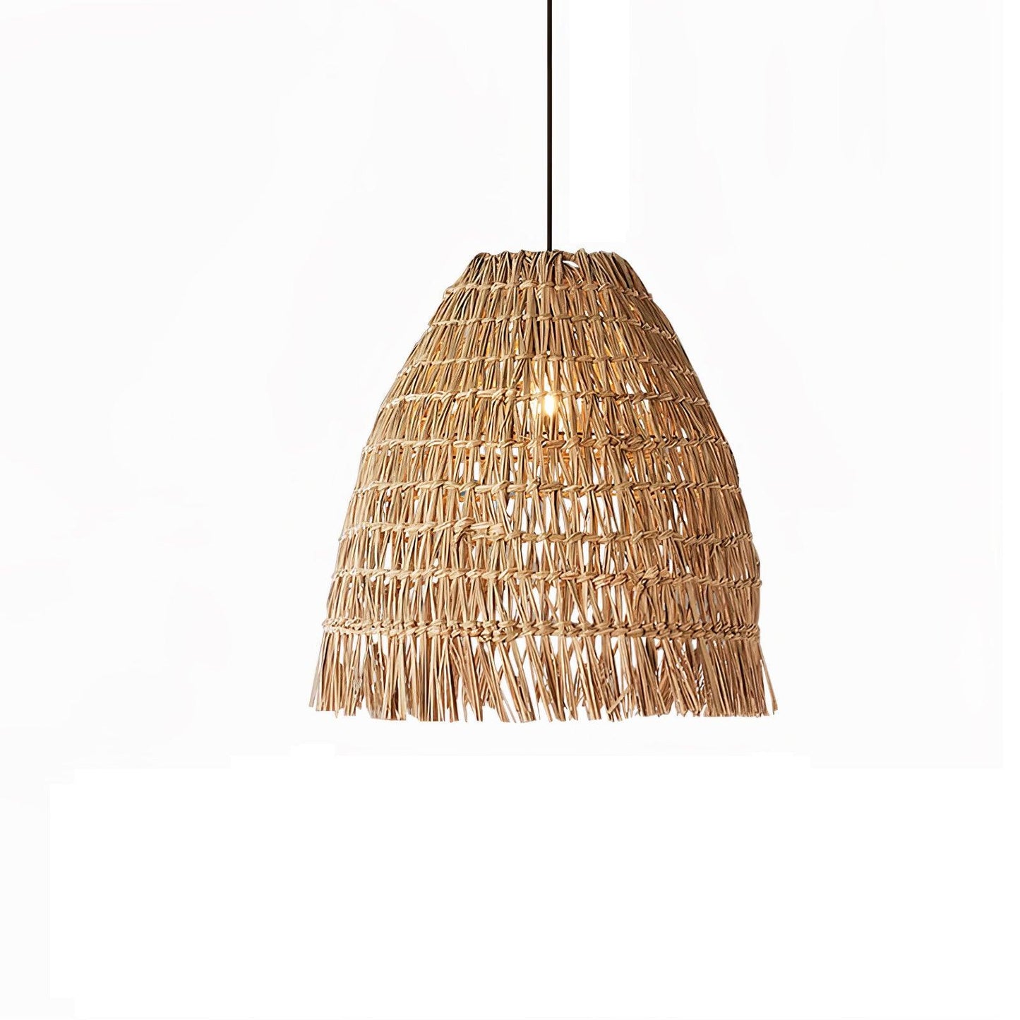 Hues Wicker Pendant Lamp Model G ∅ 19.7″ x H 59″ / Dia 50cm x H 150cm / Dark nature rattan & Black Pendant light