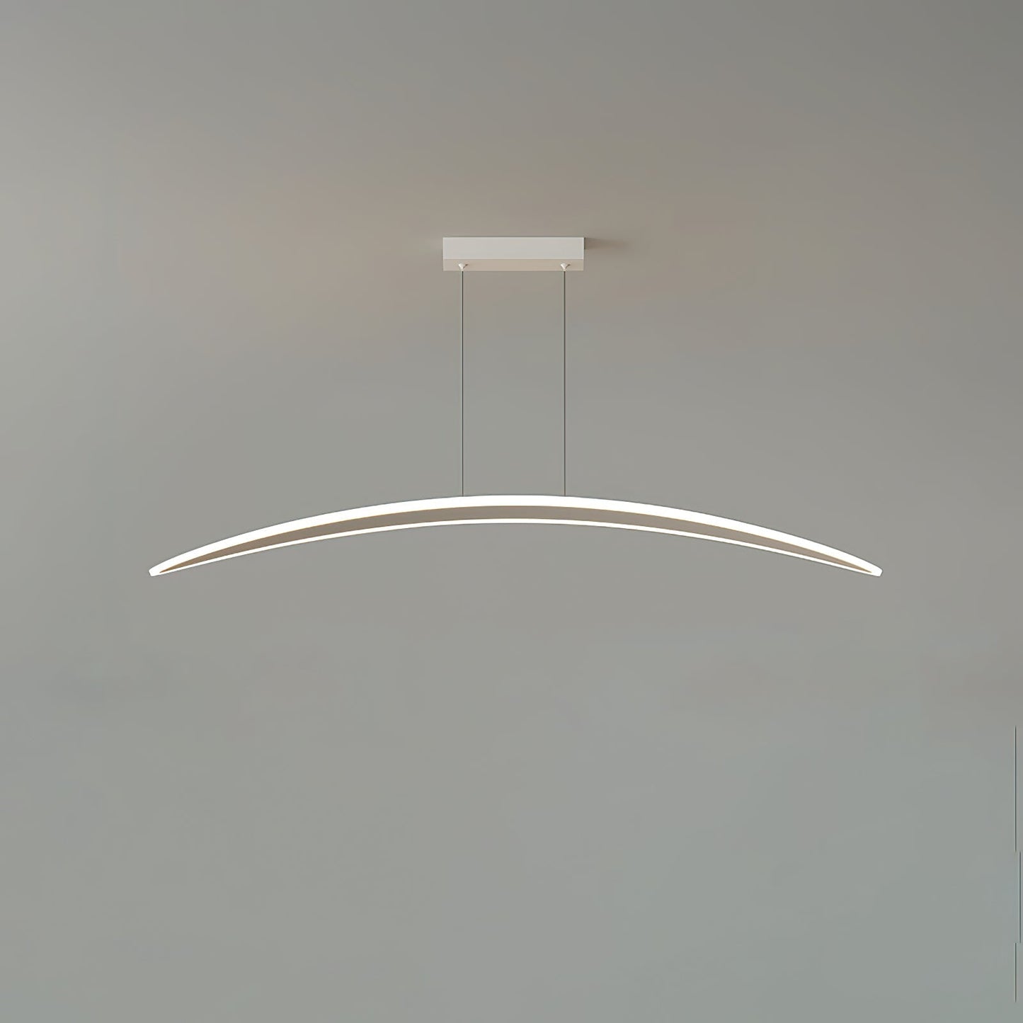 Hyperbola Pendant Light Model A: L 42.1″ x W 10.2″ x H 7.5″ / White / Three-Color Changing Light Pendant light