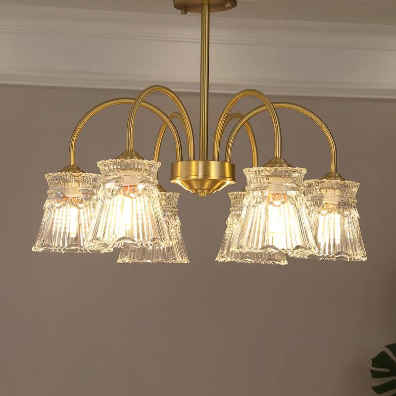 Ice Cream Crystal Chandeliers 6 Heads ∅ 25.9″x H 20″ / Dia 66cm x H 51cm / Brass / Clear Chandelier
