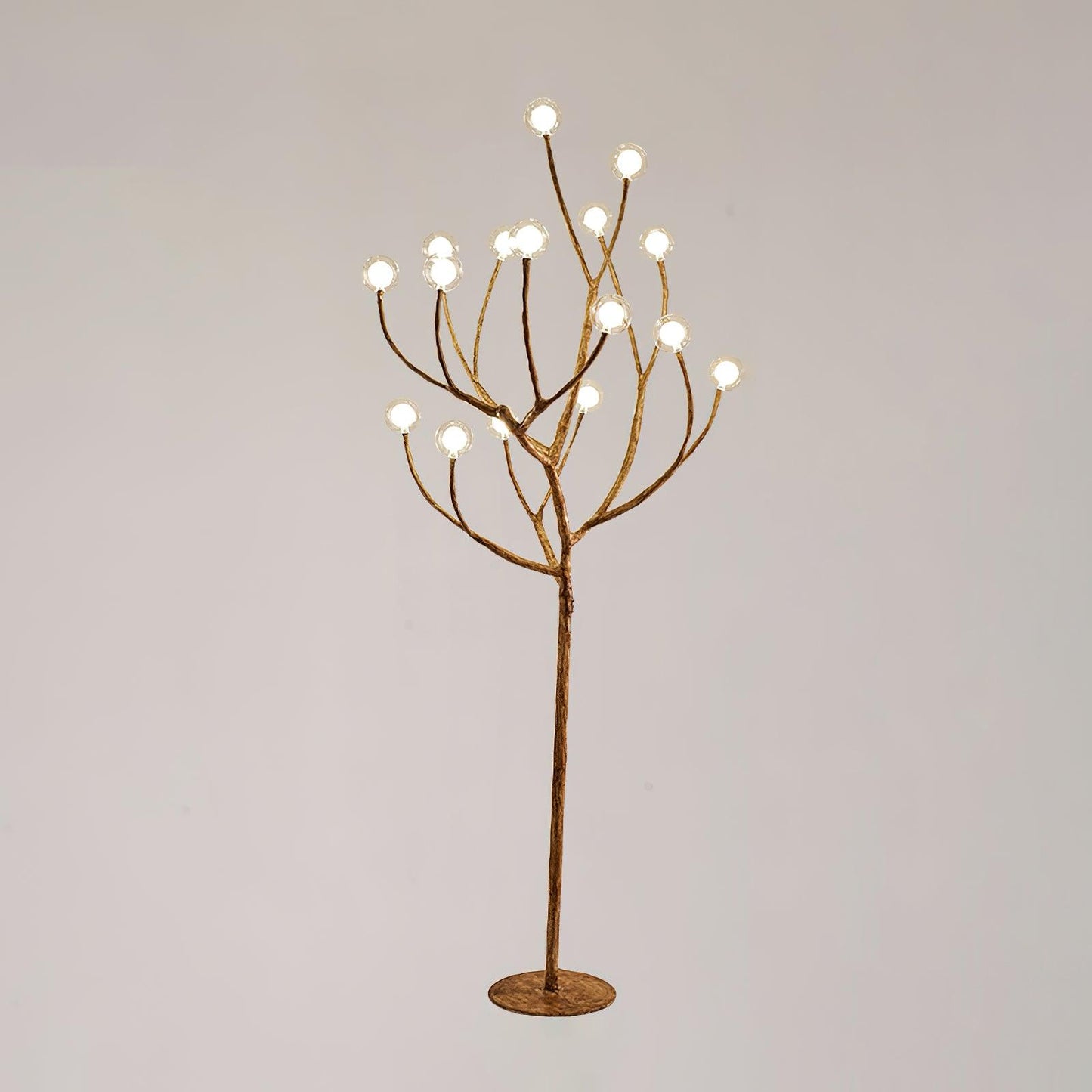 Imitation Wood Floor Lamp 16Heads ∅ 31.5″ x H 74.8″ / Dia 80cm x H 190cm / Wood color / US Plug Floor lamp