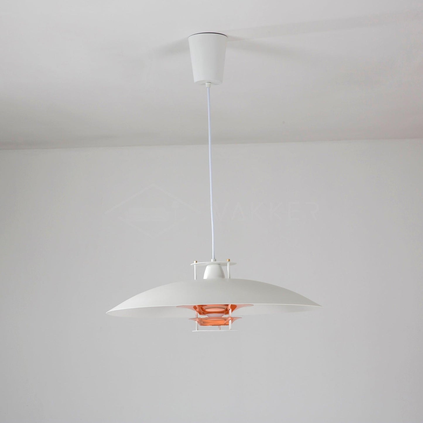 JL 341 Pendant Light ∅ 17.7″ x H 6.3″ / Dia 45cm x H 16cm / white + Rose gold Pendant light