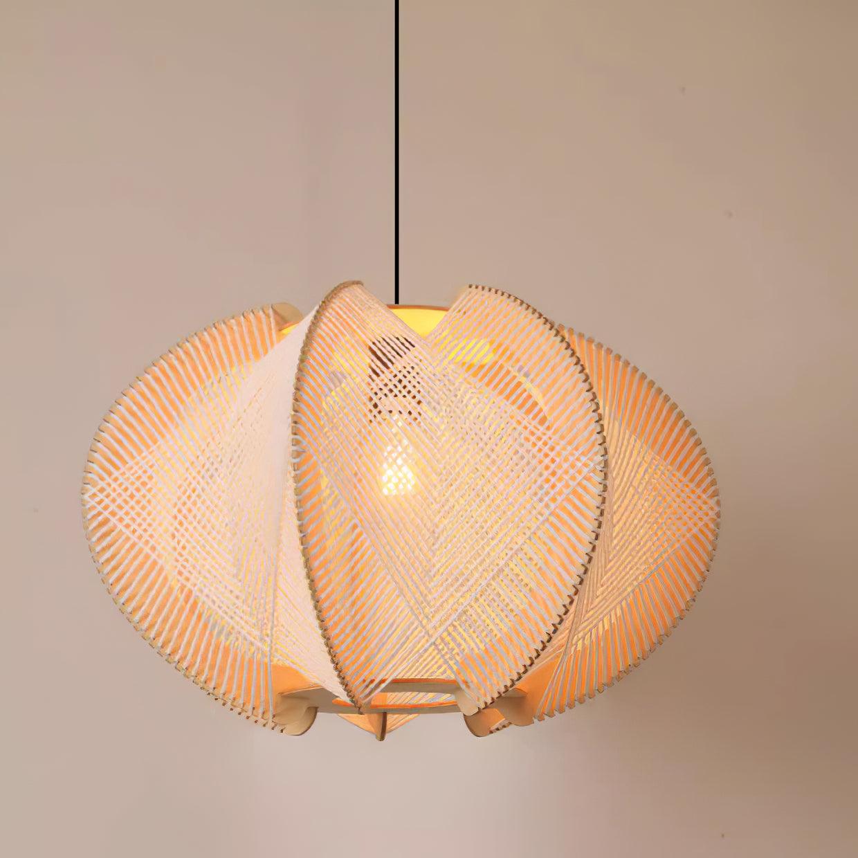 Java Pendant Light ∅ 23.6″ x H 17.7″ / Dia 60cm x H 45cm (About ~3.2Kg) Beige & Nature wood Pendant light
