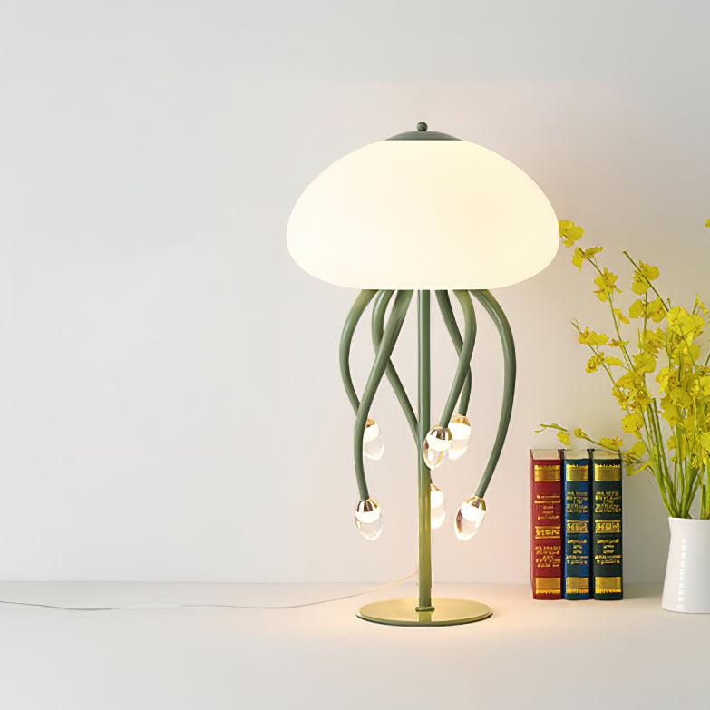 Jellyfish Table Lamp 6 + 1 Heads ∅ 15.7″ x H 27.6″ / Dia 40cm x H 70cm / Green & Warm Light / US Plug Table lamp