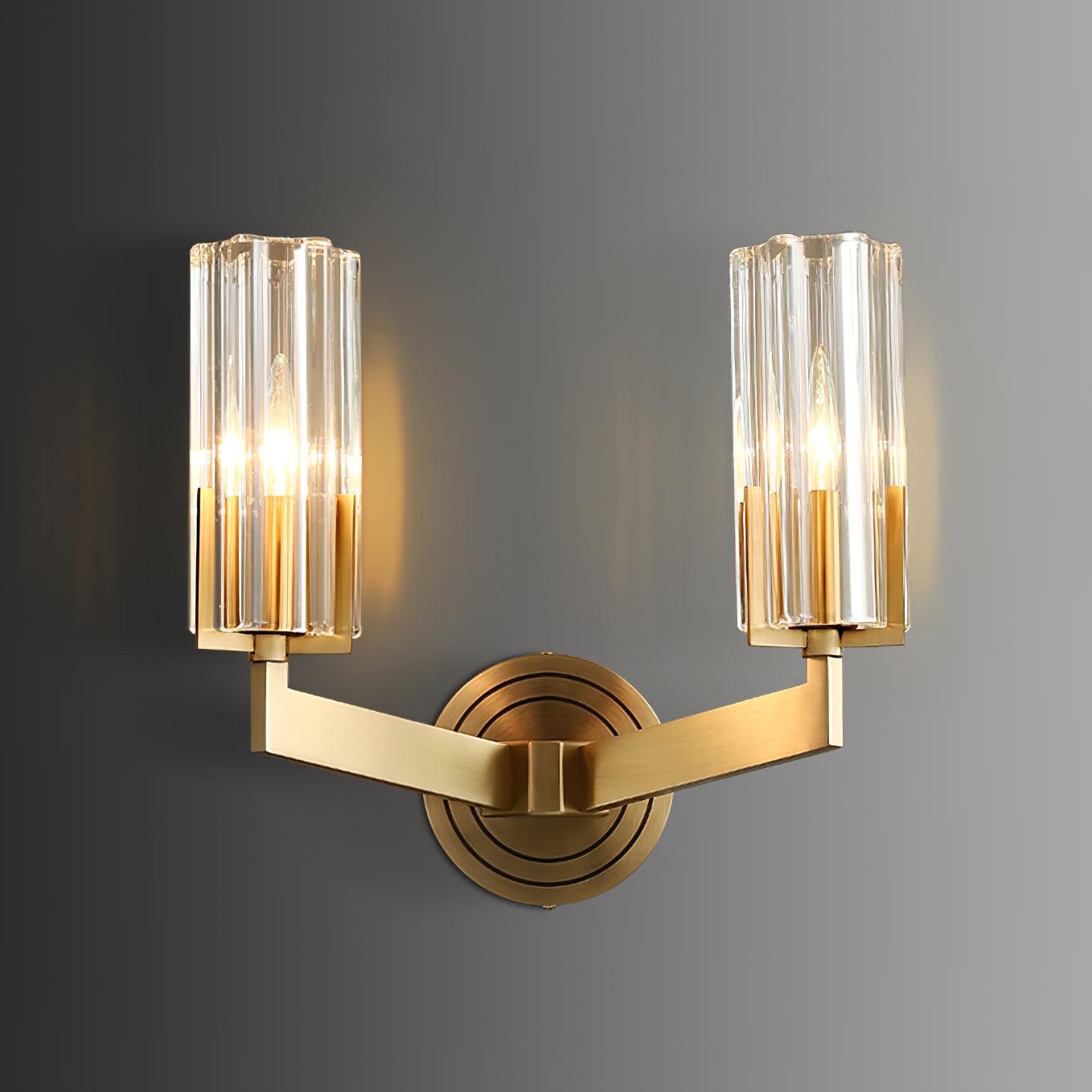 Kayla Brass Wall Lamp W 12.7″ x H 11.8″/ W 32.5cm x H 30cm / Brass & Clear Wall lamp