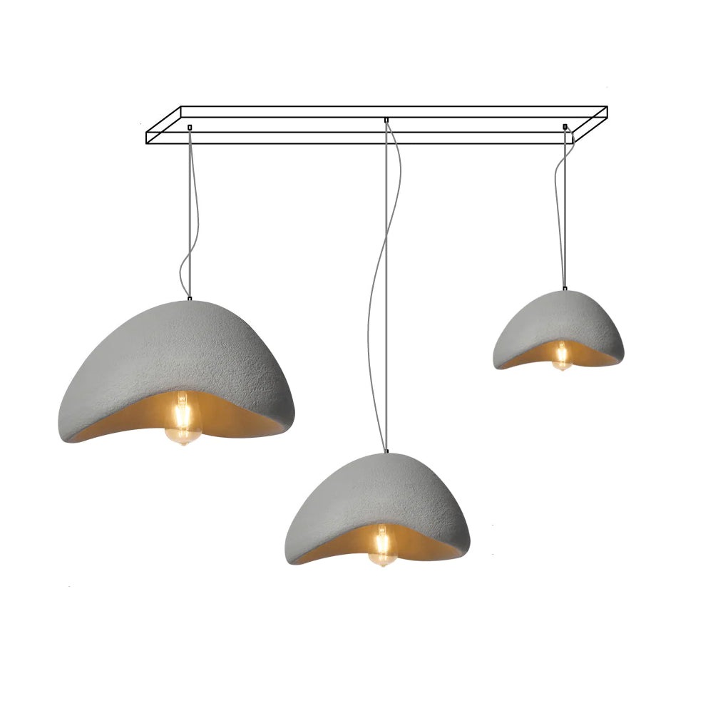Khmara Halia Combination Chandelier A Dia 40cm + Dia 60cm + Dia 80cm large size is not suitable for small spaces / Grey