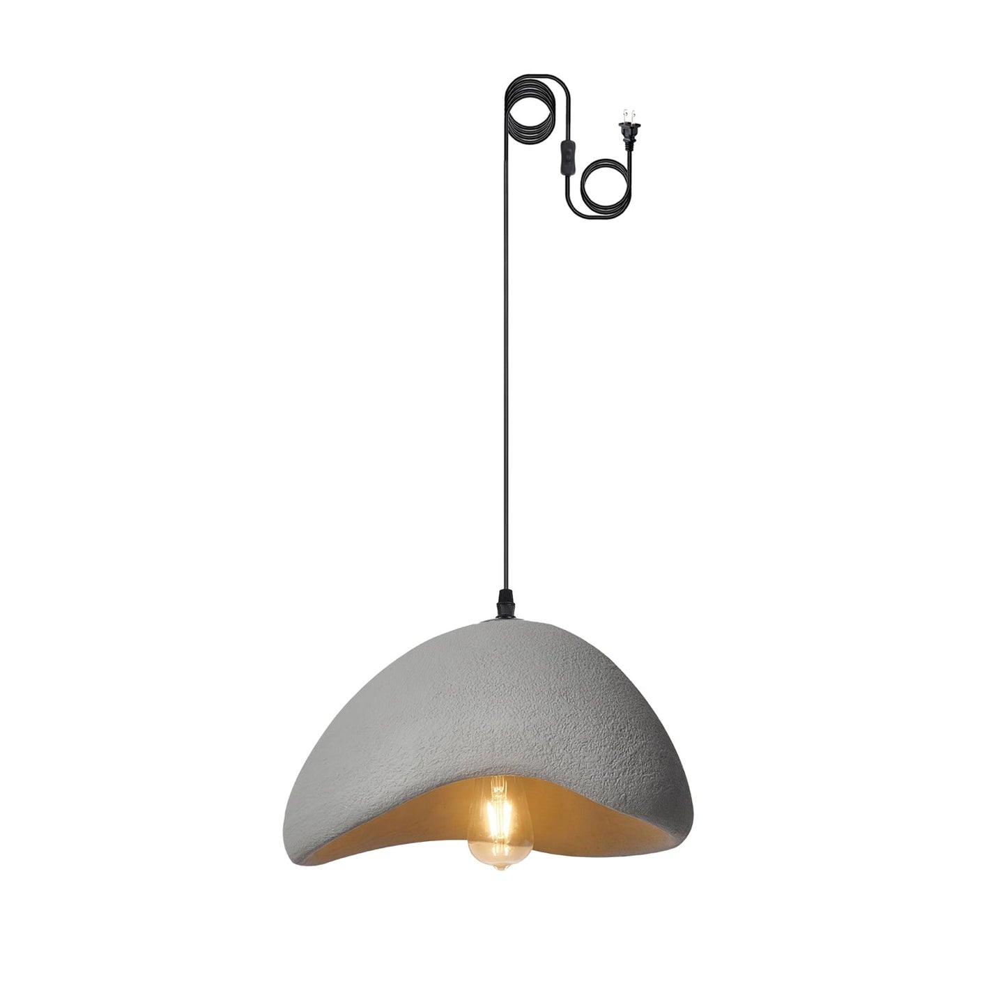 Khmara Halia Pendant Swag Light Style A ∅ 11.8″ x H 6.7″ / Dia 30cm x H 17cm (About 1.5kg) (1 hooks) / Grey Pendant