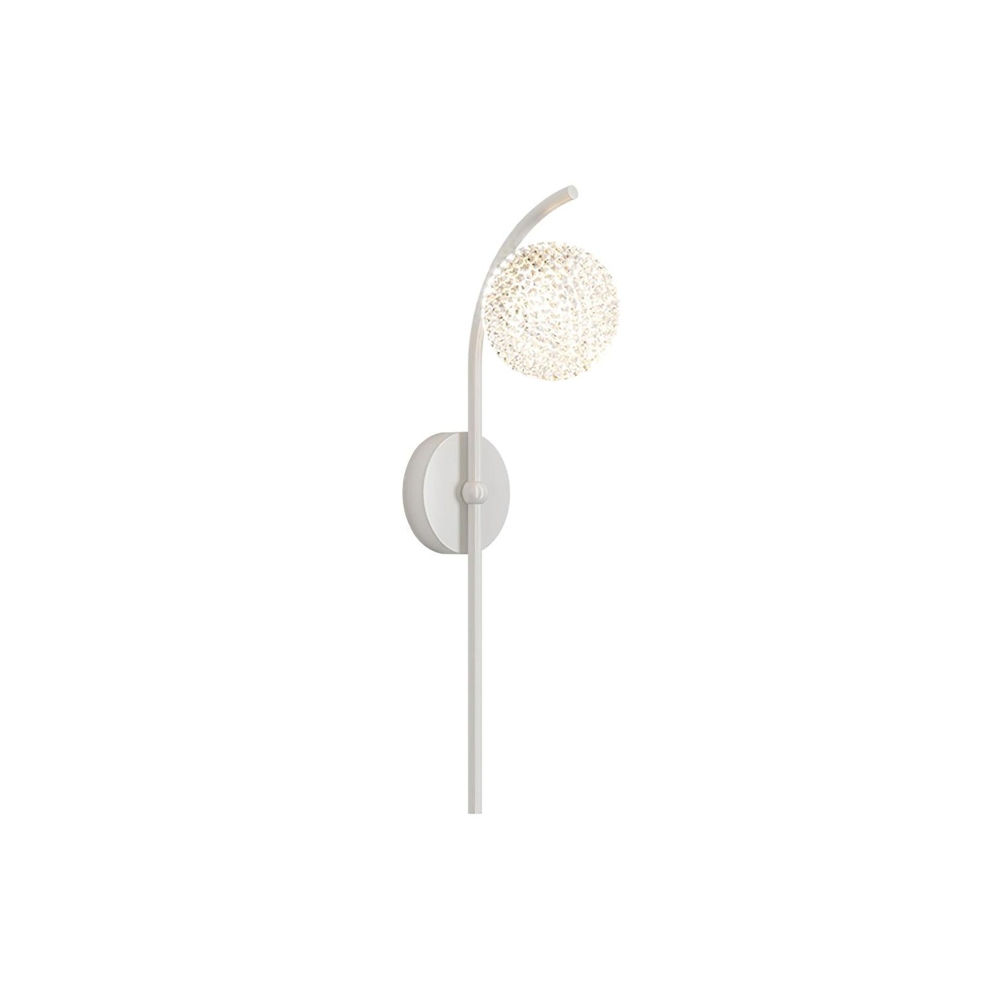 Ksovv Crystal Wall Lamp ∅ 4.7″ x H 19.7″ / Dia 12cm x H 50cm / White & Clear / Warm Light Wall lamp