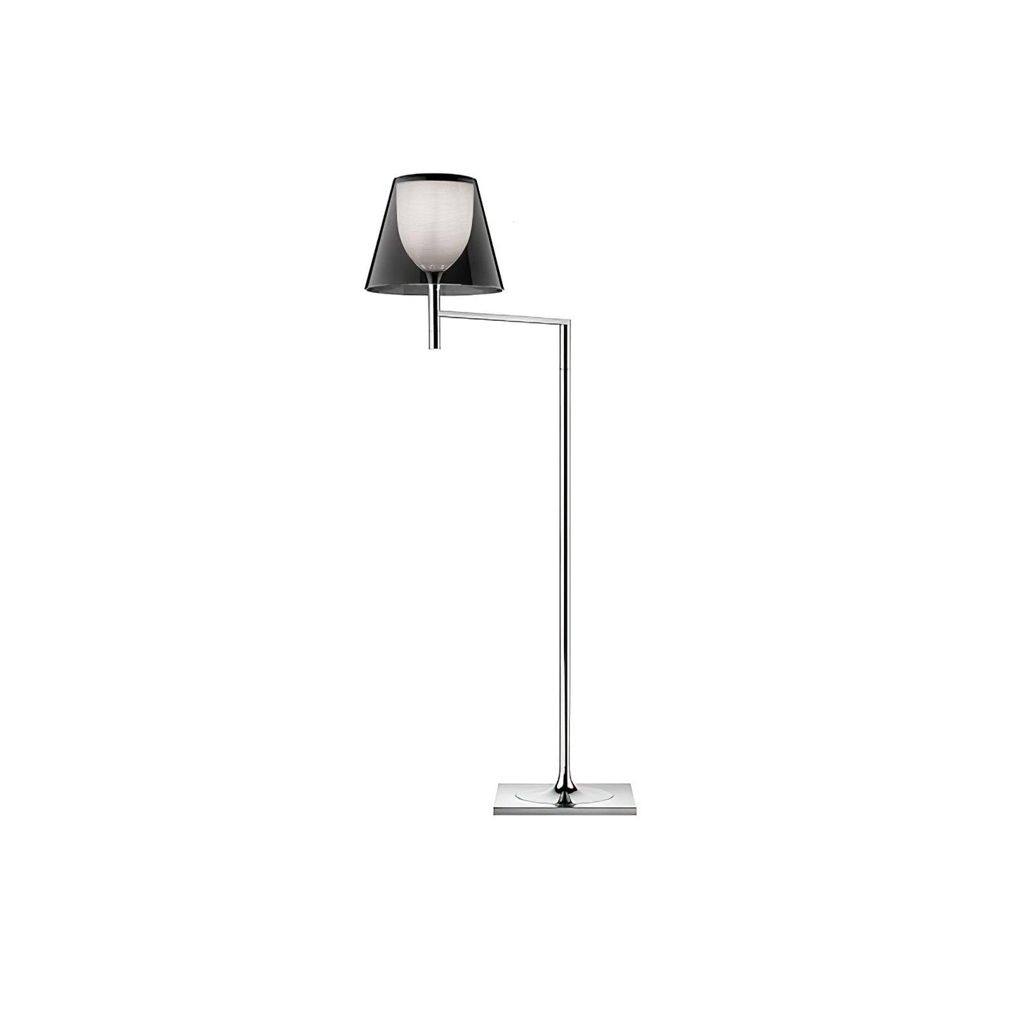 Chrome Prism Bending Floor Light ∅ 9.8″ x H 44.1″ / Dia 25cm x H 112cm / Chrome & Smoke gray / US Plug Floor lamp