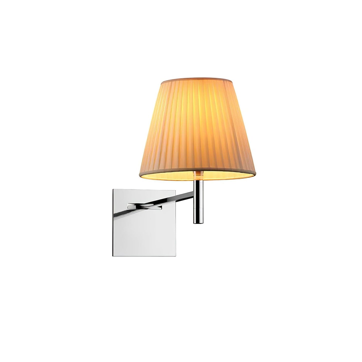 Chrome Prism Wall Lamp ∅ 9.3″ x H 15.7″ / 23.5cm x H 40cm / White fabric & Chrome Wall lamp
