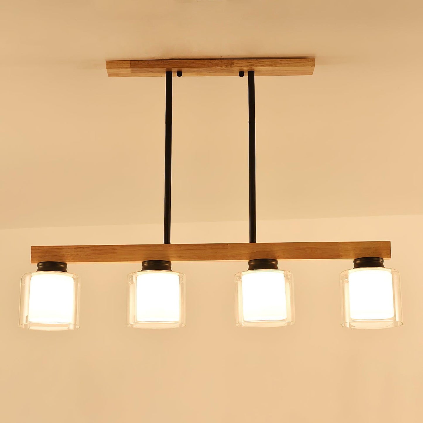 Kubus Pendant Lamp 4 heads ∅ 37″ x H 27.1″ / Dia 94cm x H 69cm / Black Pendant light