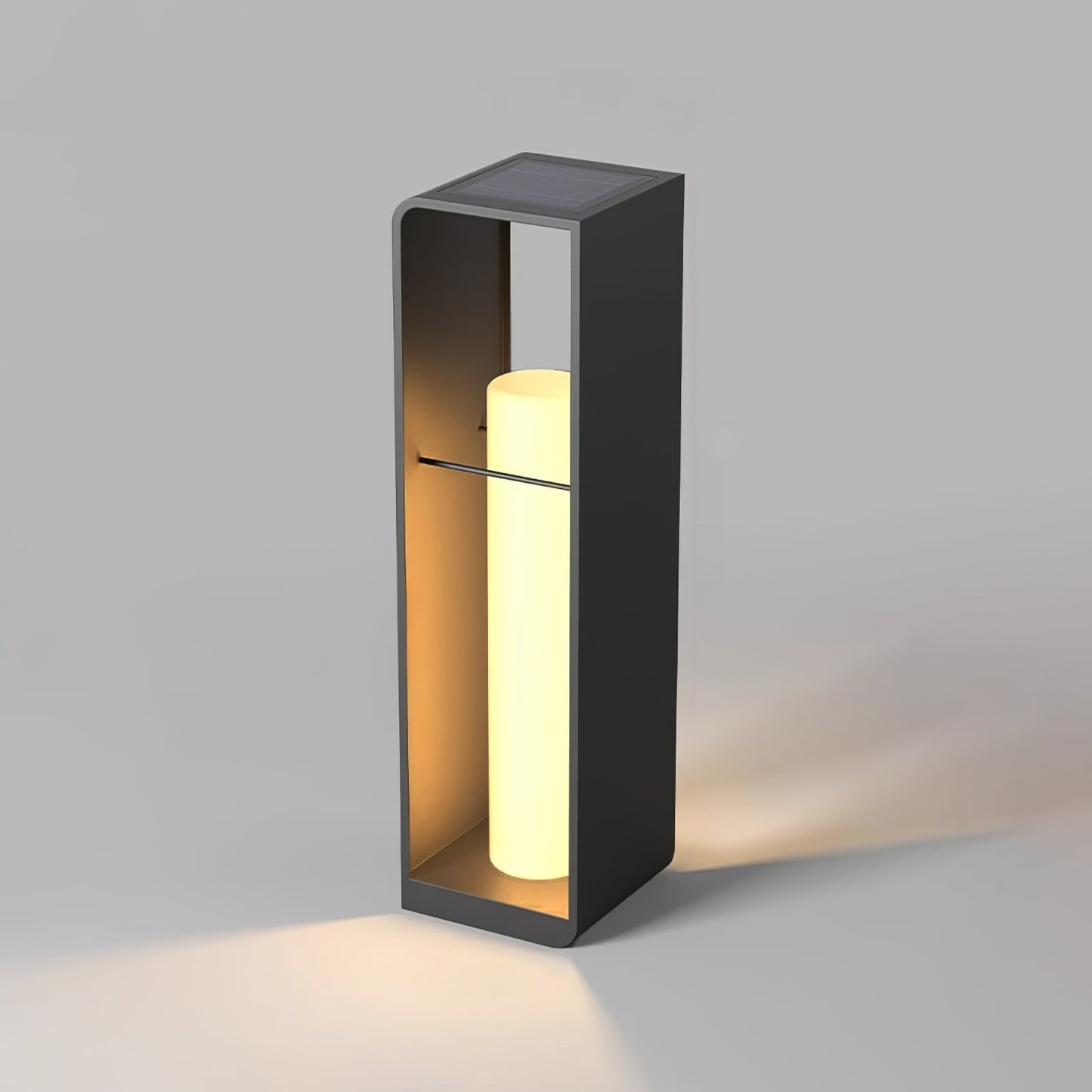 Lantern Garden Solar Outdoor Light ∅ 7.9″ x H 29.5″ / Dia 20cm x H 75cm / Black & White / Warm Light Table lamp
