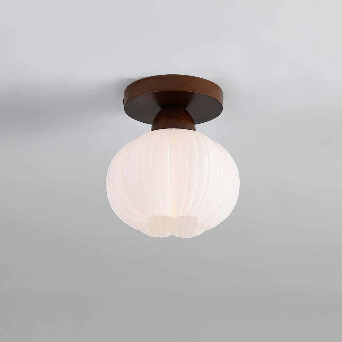 Large Flower Bag Ceiling Lamp ∅ 6.3″ x H 8.3″ / Dia 16cm x H 21cm / Walnut color & White Ceiling lamp