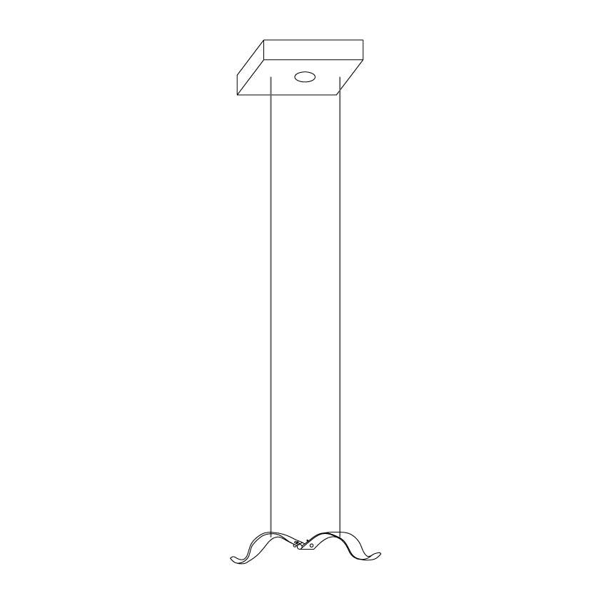 Large Seagull Chandelier 1 head Round canopy H 59.1″ / H 150cm / L 15″ / L 38cm / Warm Light Chandelier